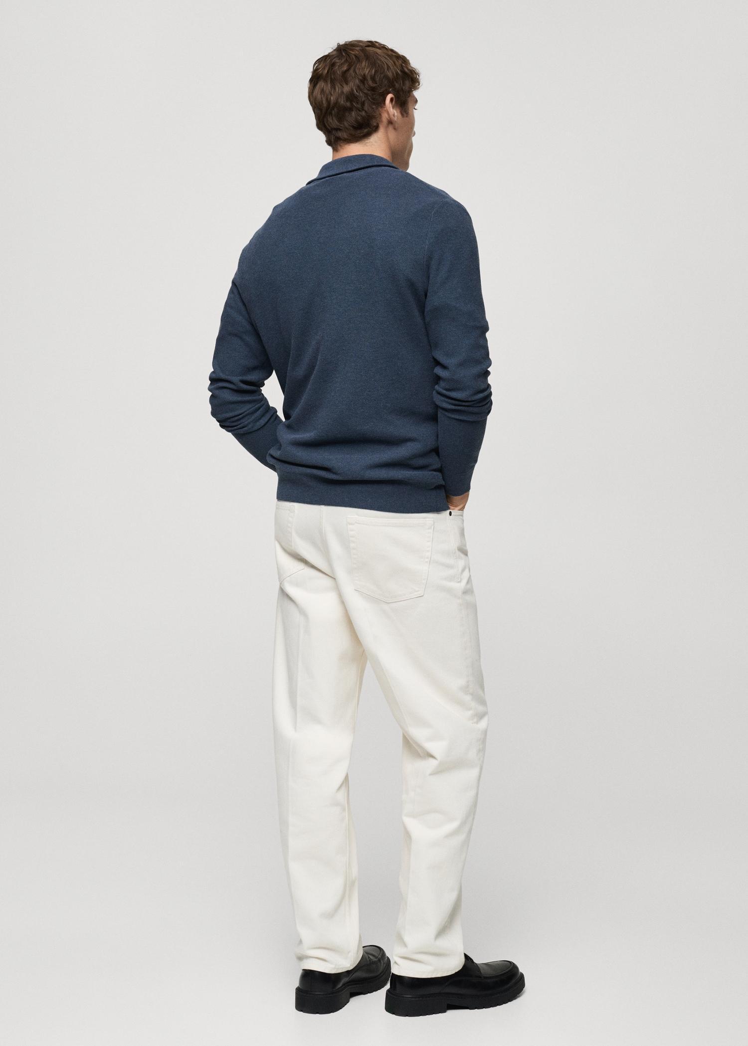 Microstructure sweater with zipper collar - Men | MANGO USA Product Image