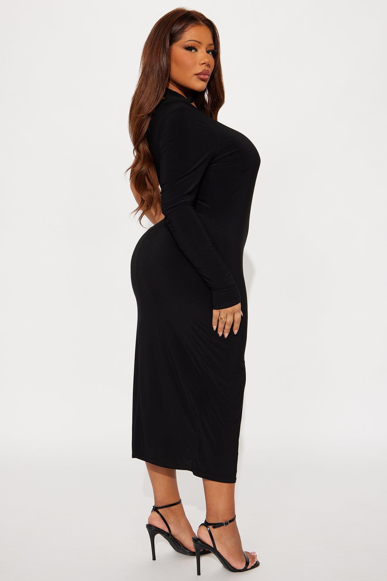 Gleaming One Shoulder Mini Dress - Black Product Image