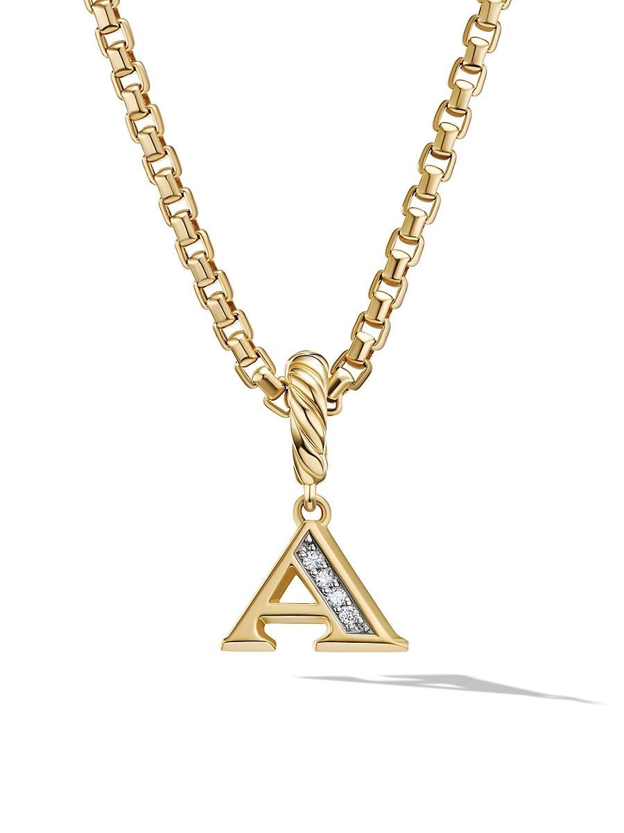 David Yurman 18K Gold Amulets Diamond Pave Initial Pendant Product Image