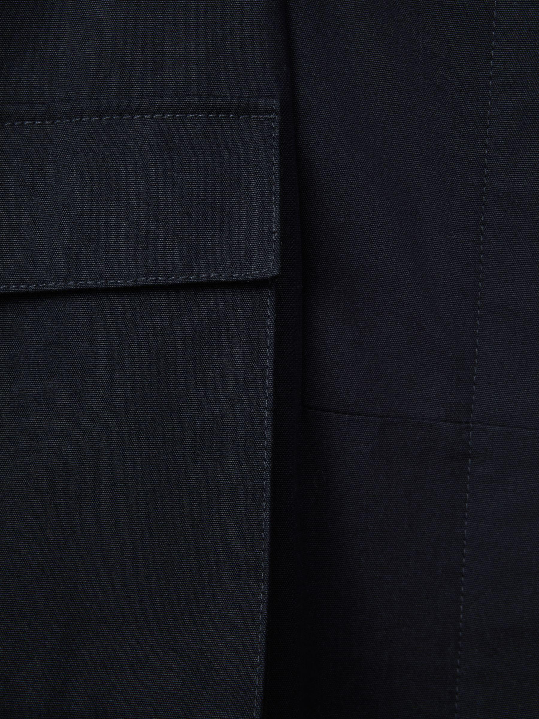 Cotton Parka Coat in Navy Product Image