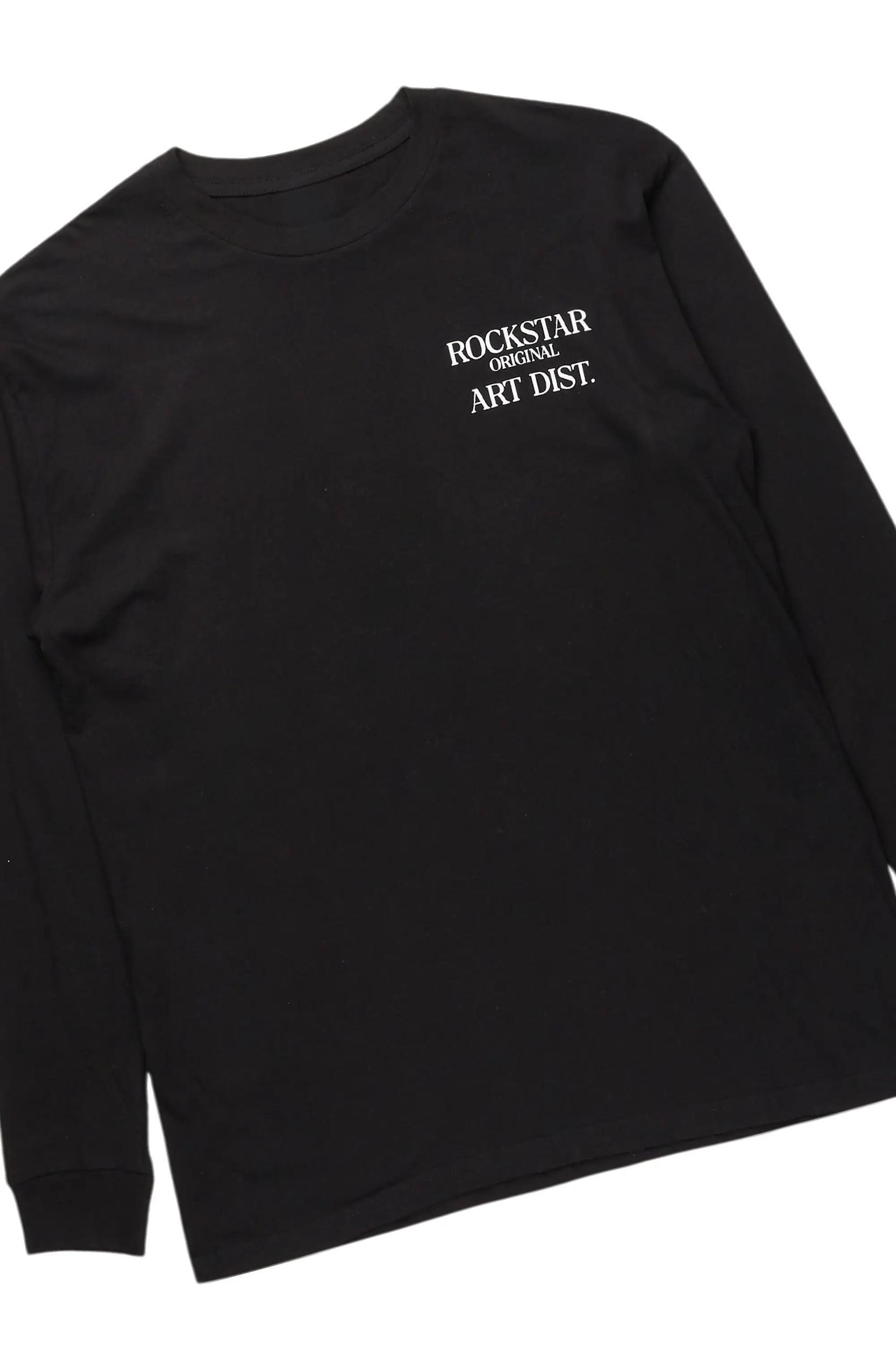 Briggs Black/Grey Long Sleeve T-Shirt/Baggy Pant Set Male Product Image