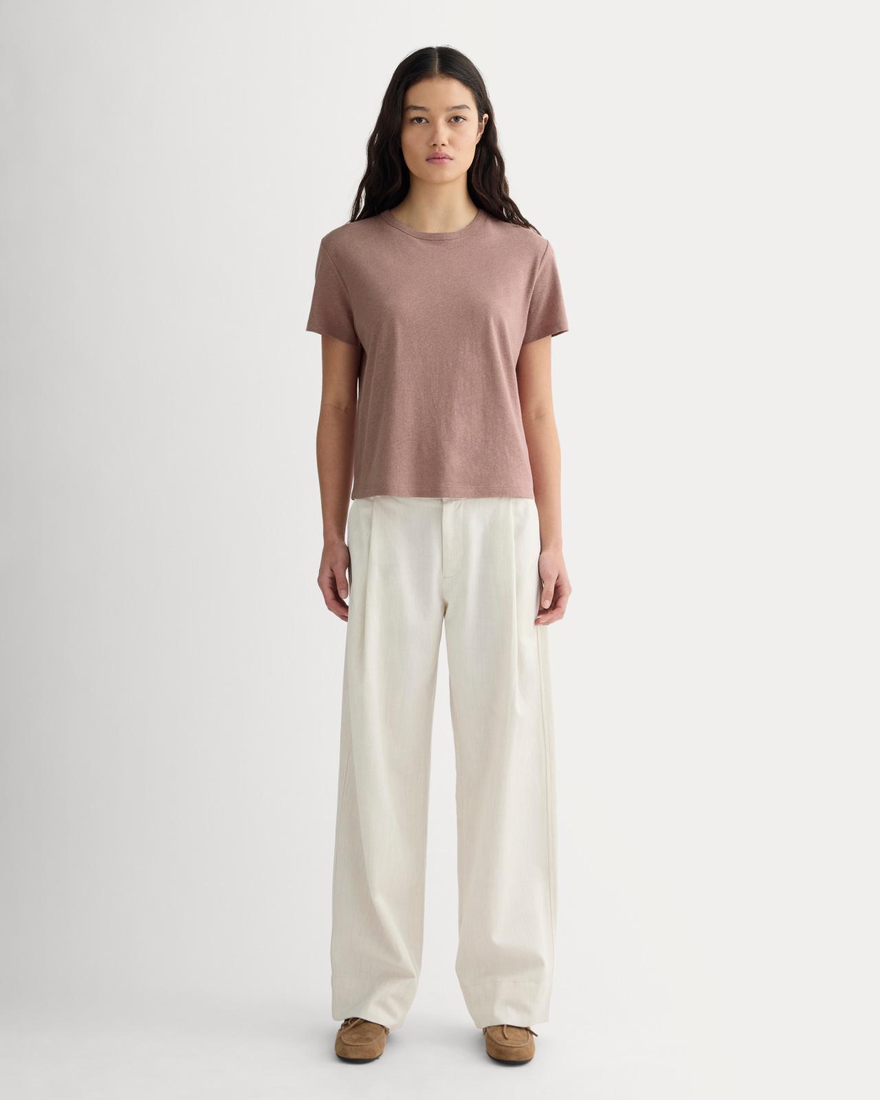 The Box-Cut Tee in Cotton Linen Product Image