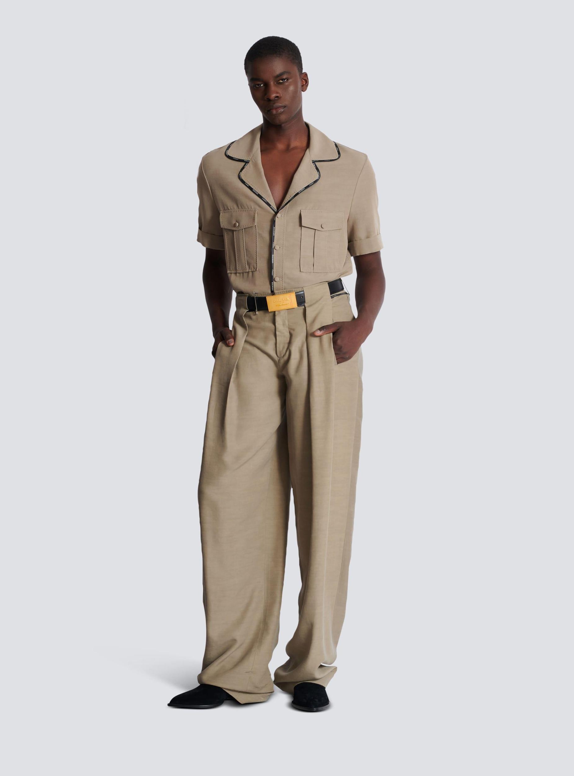 Cupro pyjama shirt with pockets Product Image