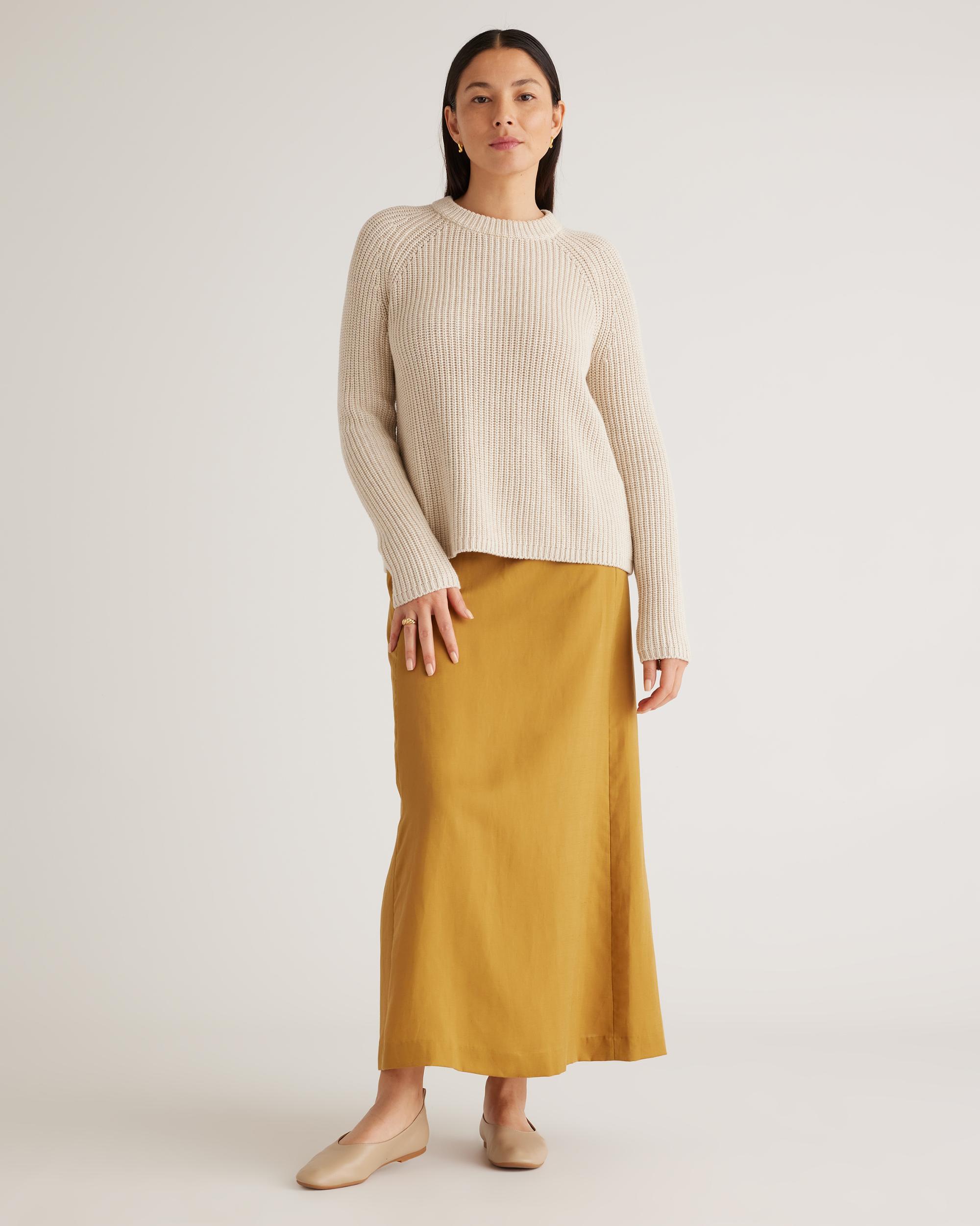 Quince | Women's Fisherman Crew Sweater Organic Cotton Product Image