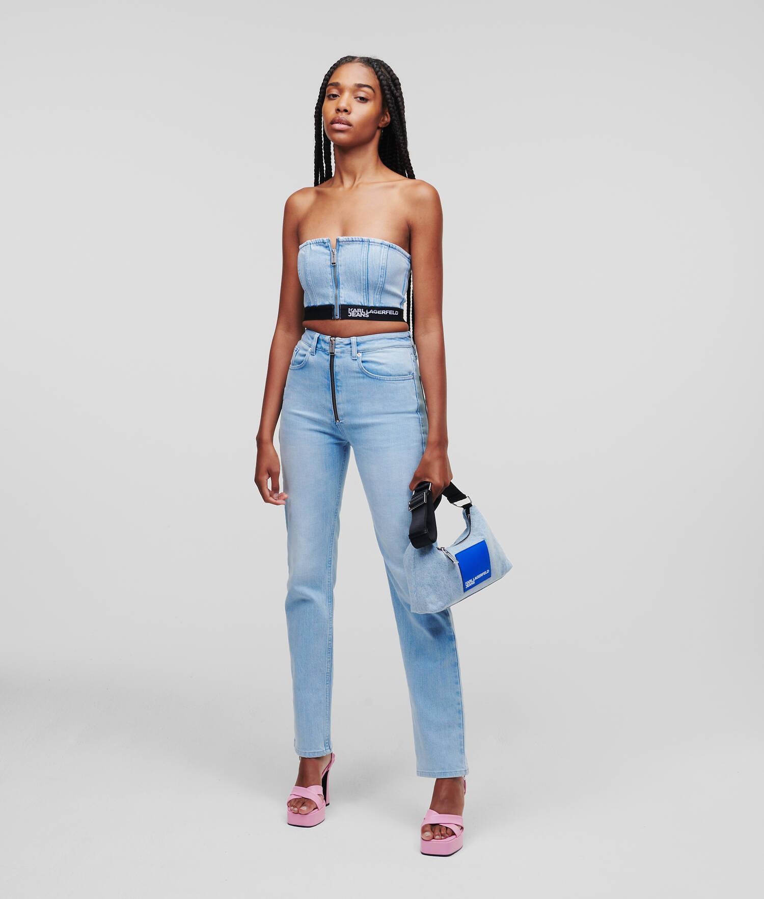 KLJ HIGH RISE STRAIGHT JEANS WITH EXPOSED ZIP Product Image