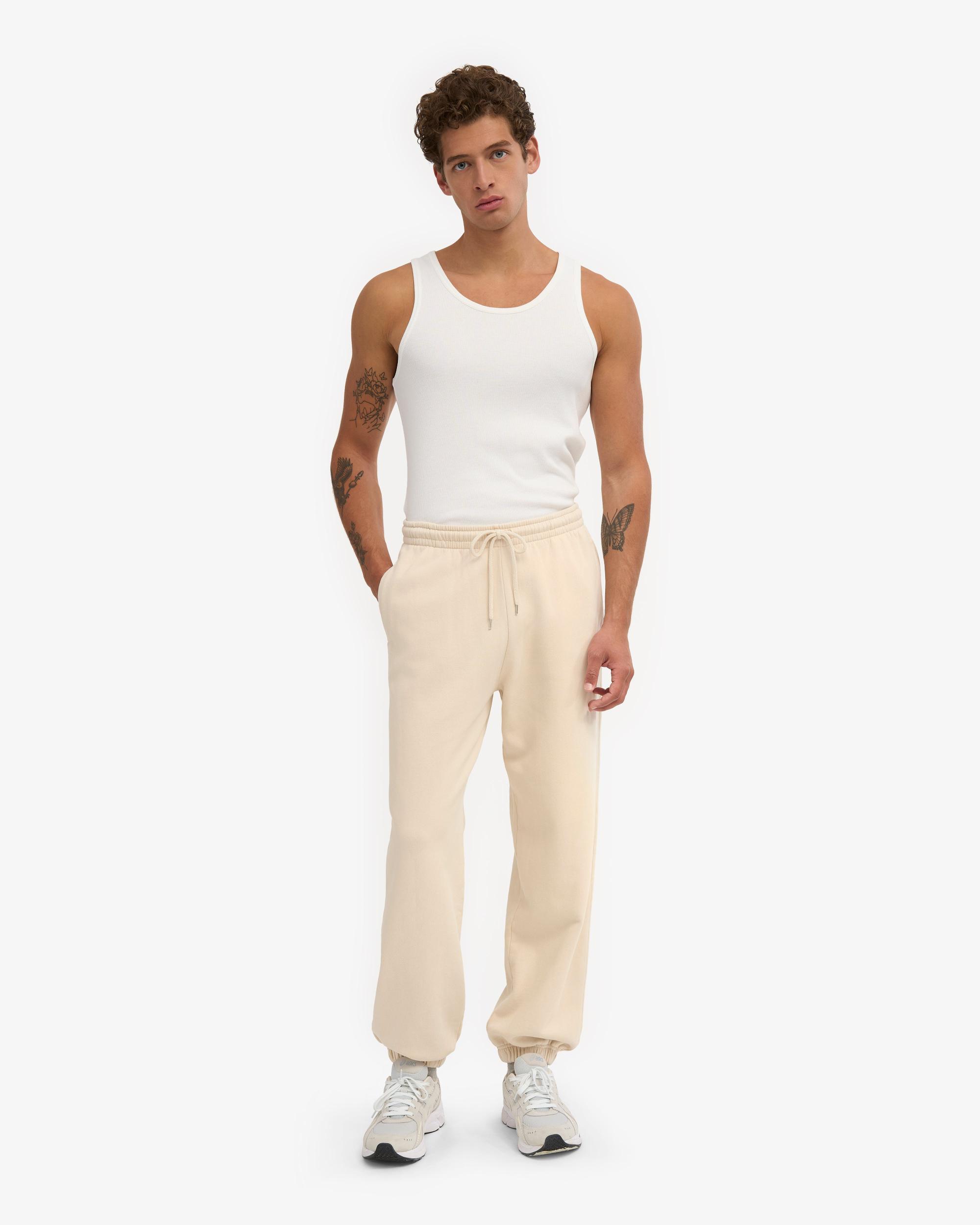Organic Relaxed Sweatpants - Ivory White Product Image