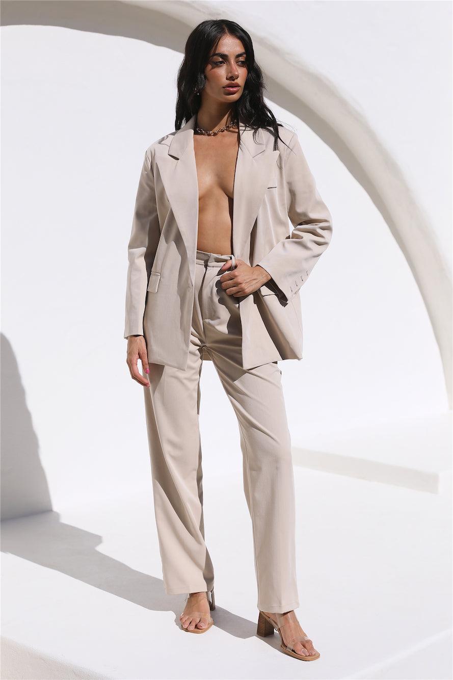 Twin Flame Pants Beige Product Image
