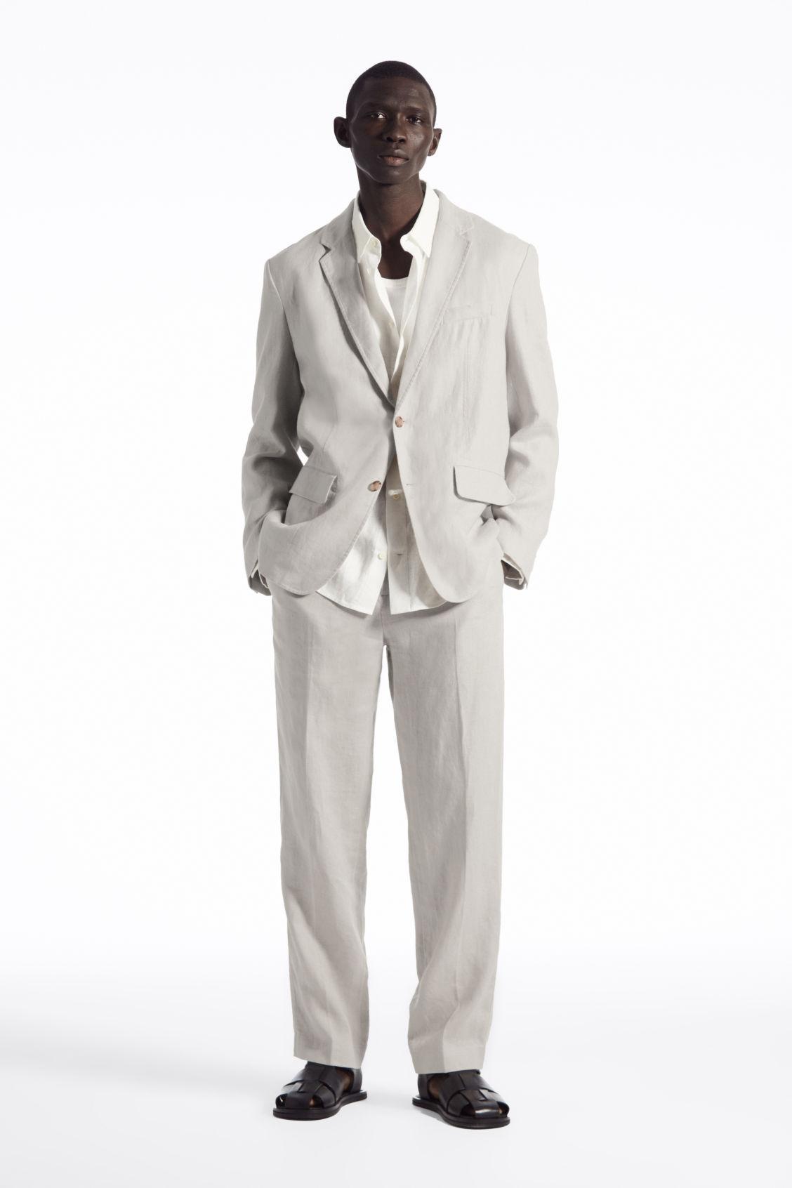 REGULAR UNSTRUCTURED LINEN BLAZER Product Image