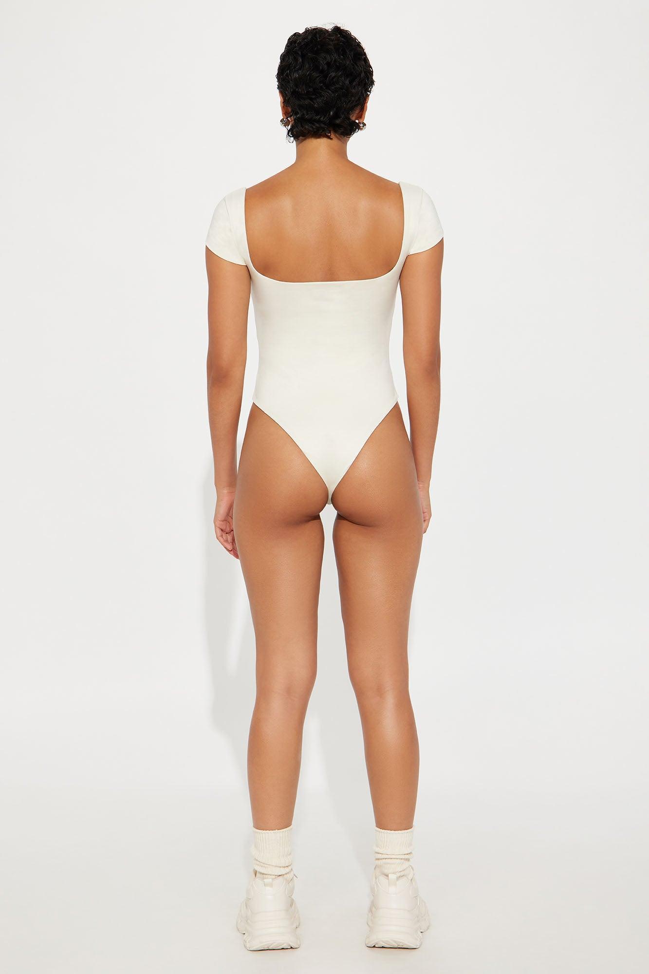 Contour Double Lined Square Neck Bodysuit - Bone Product Image