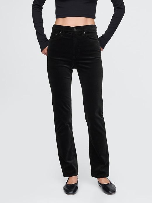 High Rise Velvet '90s Straight Pants Product Image