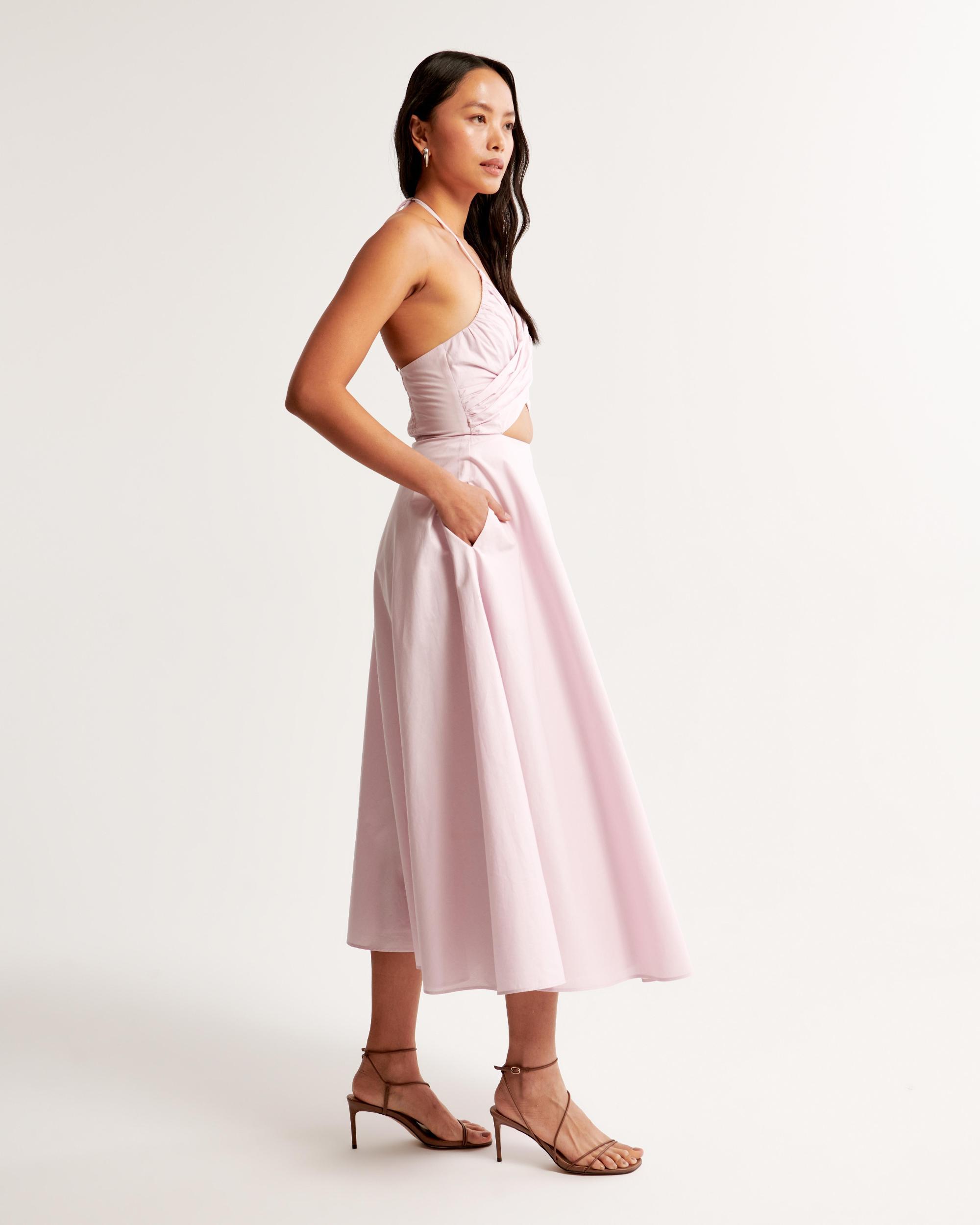 Crossover Bodice Midi Dress Product Image