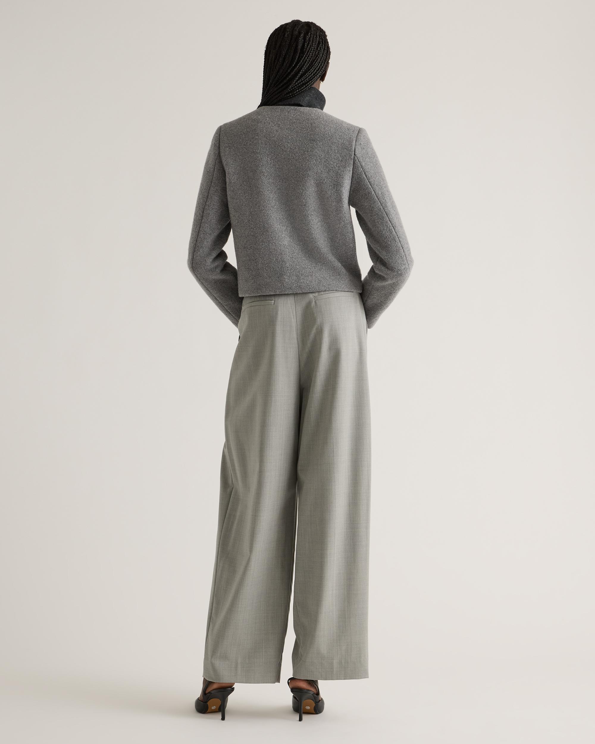 Quince | Women's 100% Merino Wool Collarless Cropped Jacket Size XL Product Image
