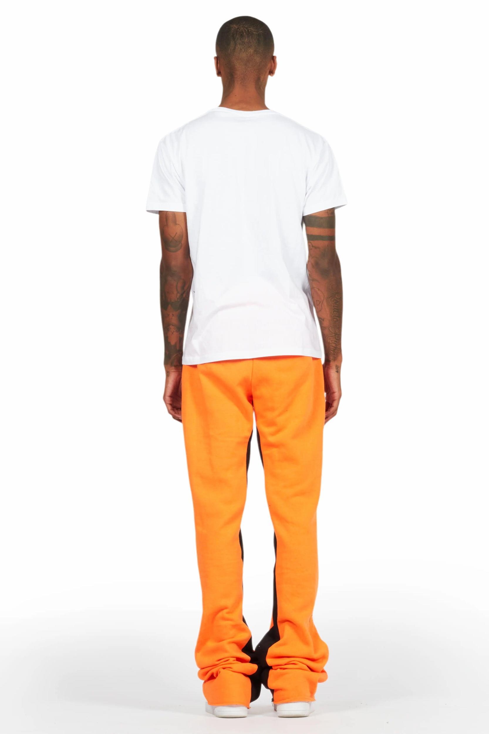 Uko Orange Stacked Baggy Track Pant Male Product Image