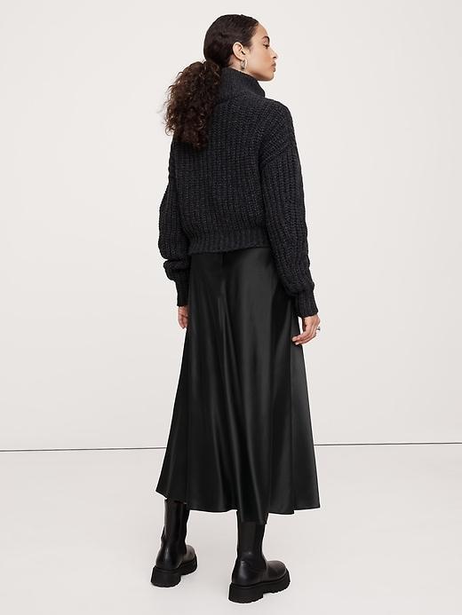 Bias-Cut Silk Midi Skirt Product Image