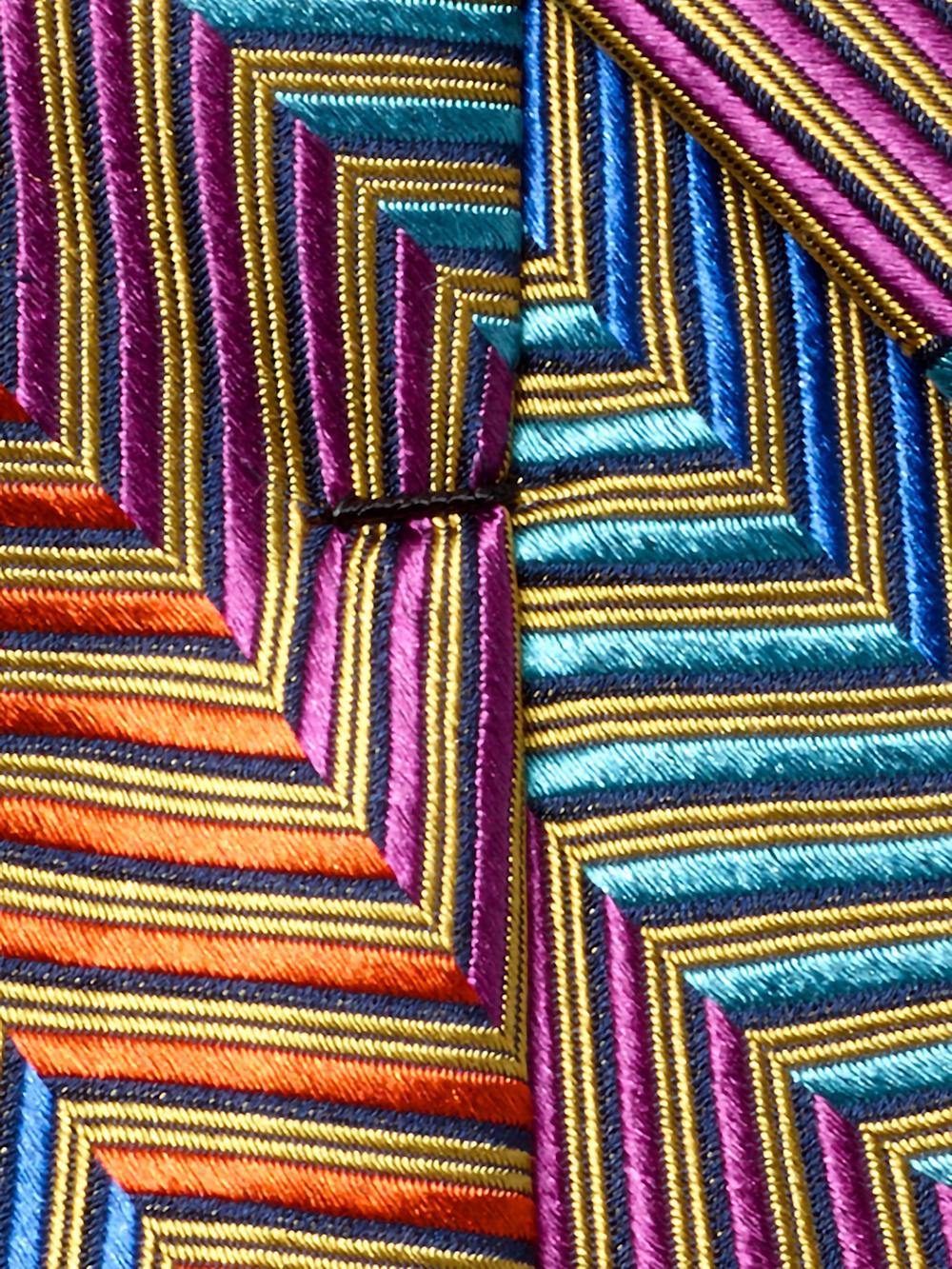 Stripe Woven Silk Tie - Multi Product Image