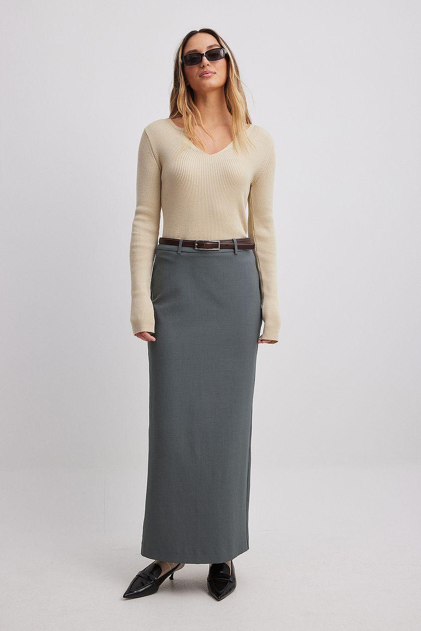 V-detail Light Rib Knitted Sweater Product Image