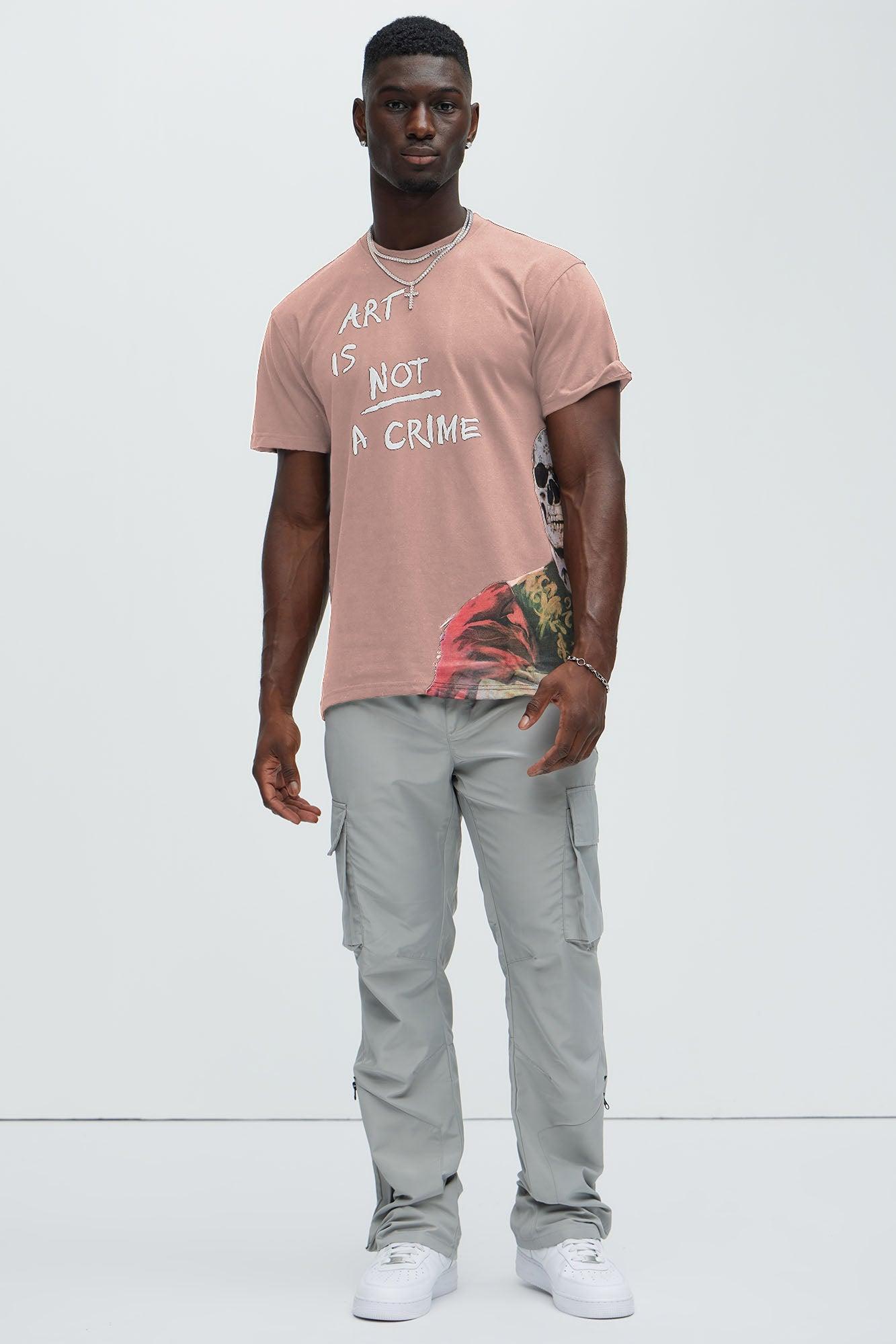 Art Is Not A Crime Short Sleeve Tee - Pink Product Image