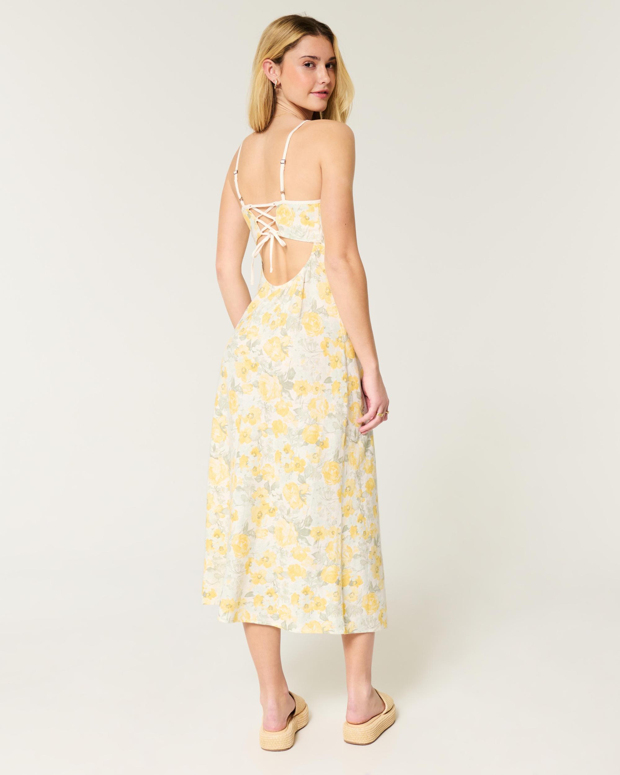 Linen-Blend Maxi Dress Product Image
