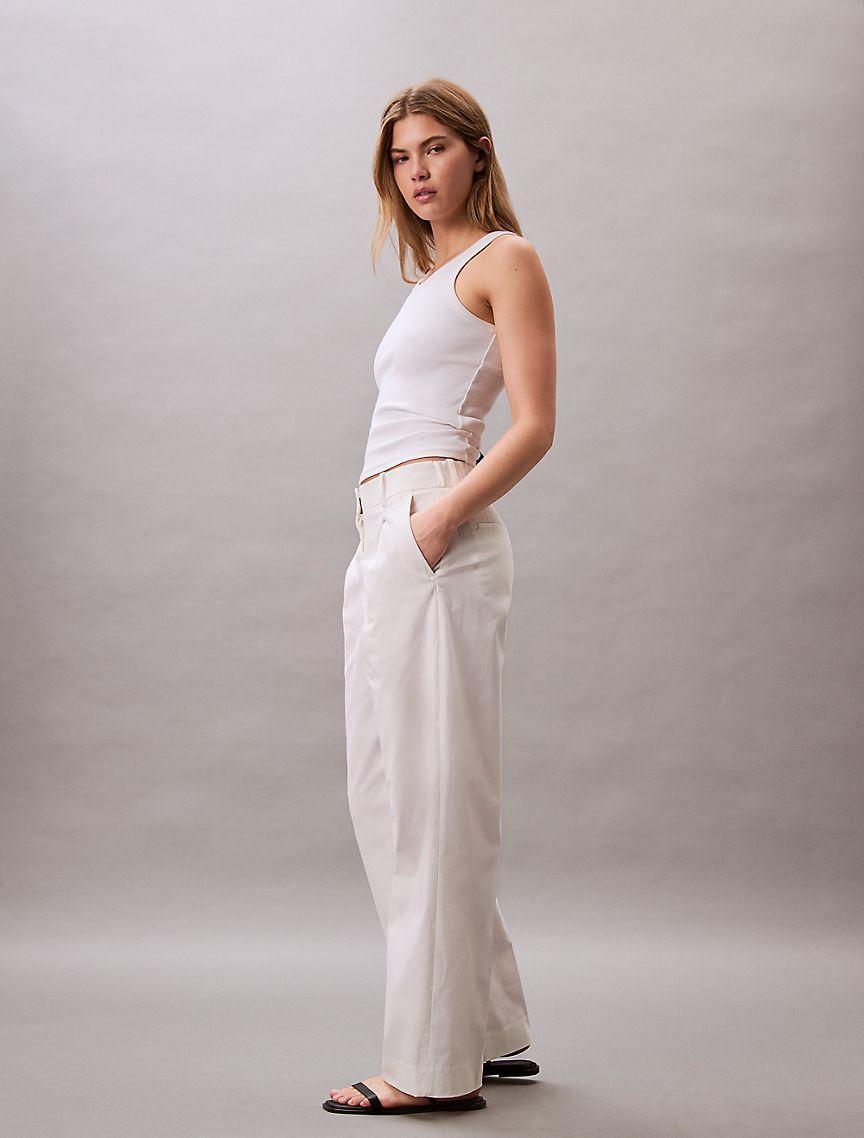 Cotton Stretch Pleated Chino Trouser Product Image