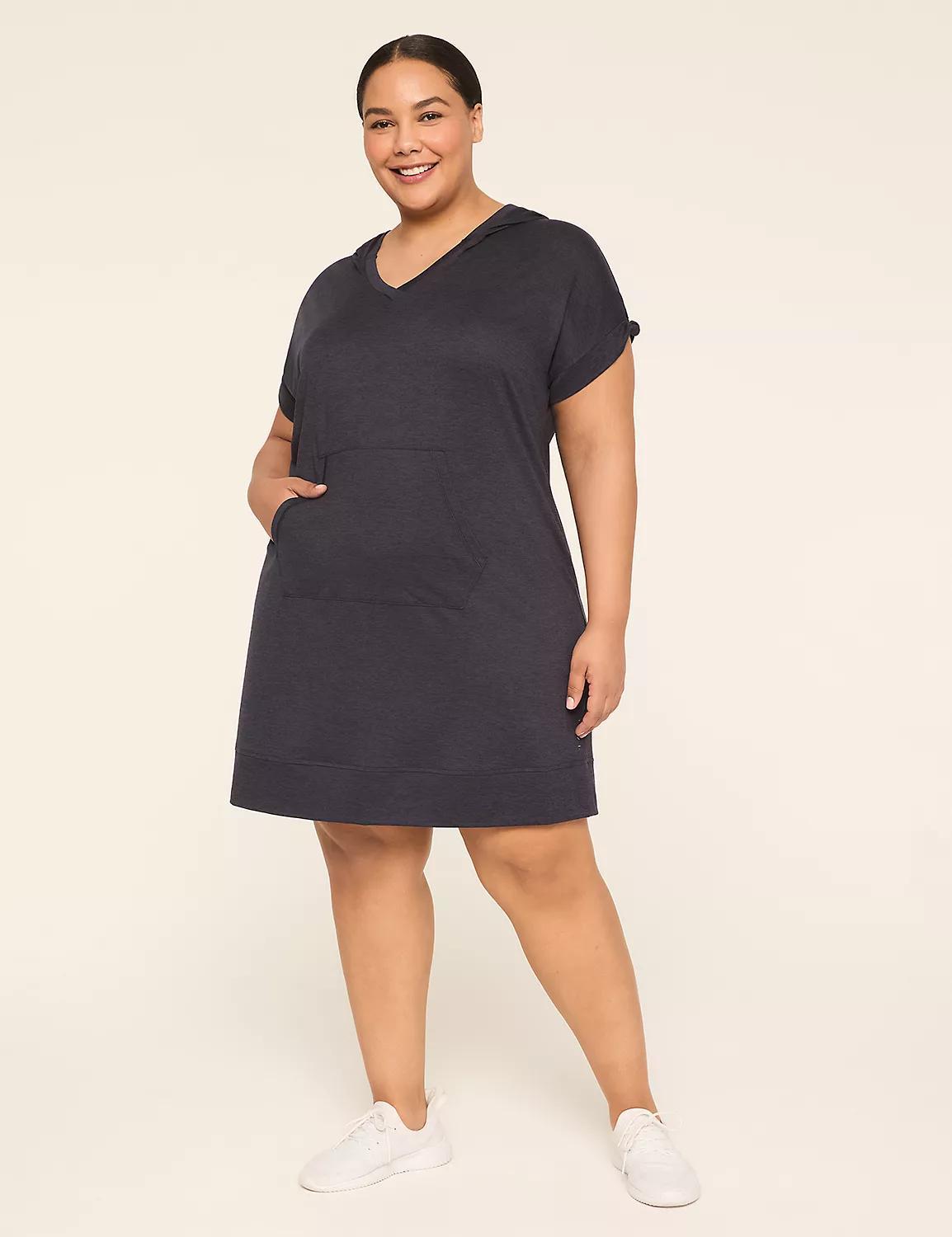 LIVI Soft Hooded Knot-Sleeve Dress Product Image