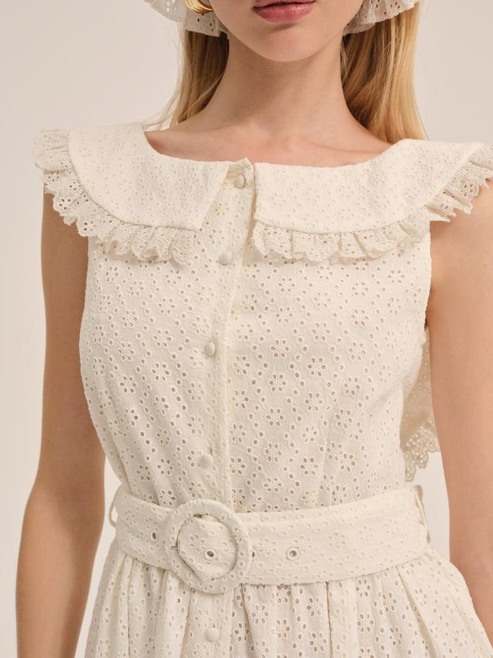 Tea Time Mini Dress — White Product Image