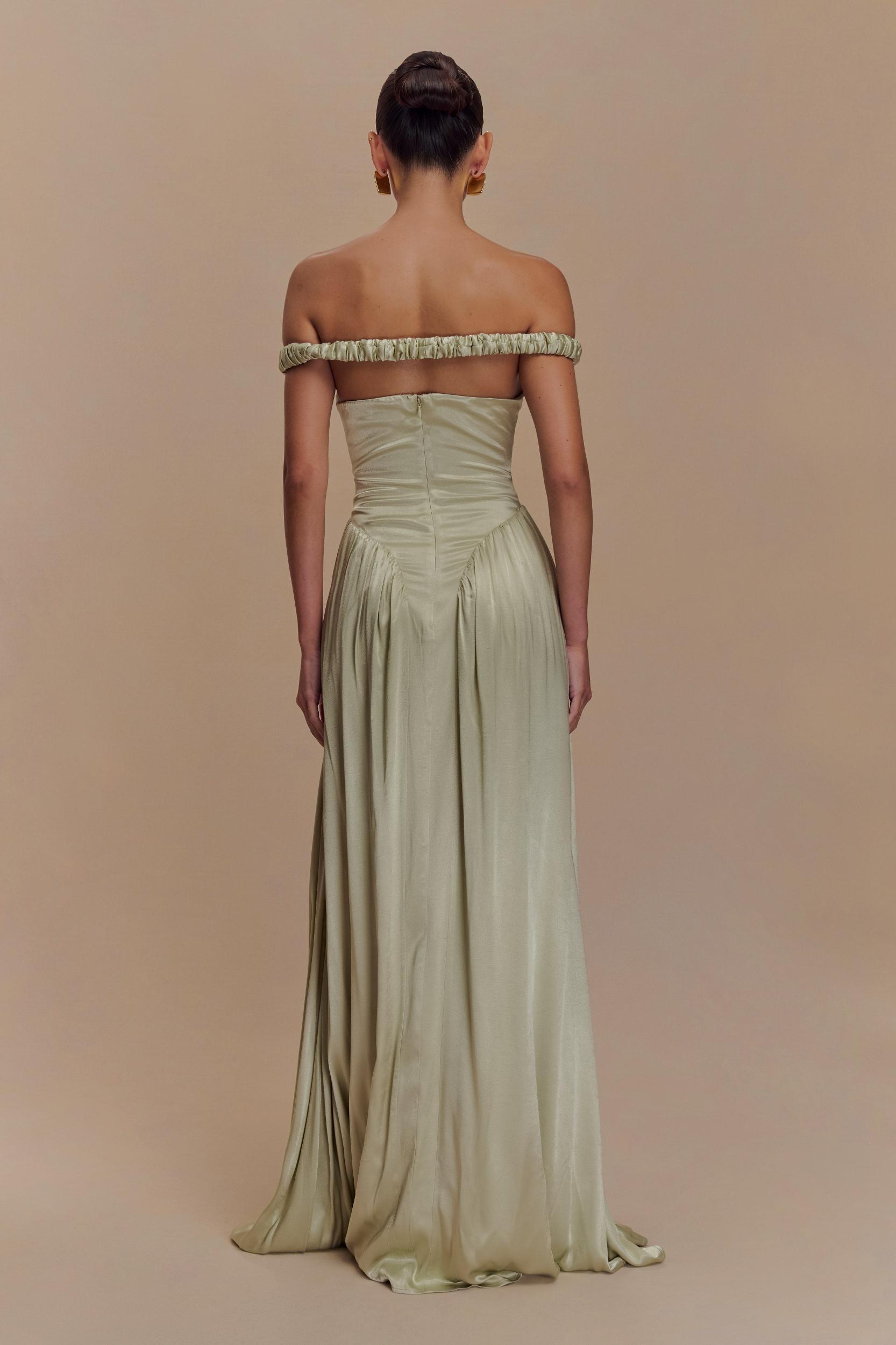 Coco Dropped Waist Maxi Dress - Sage Product Image