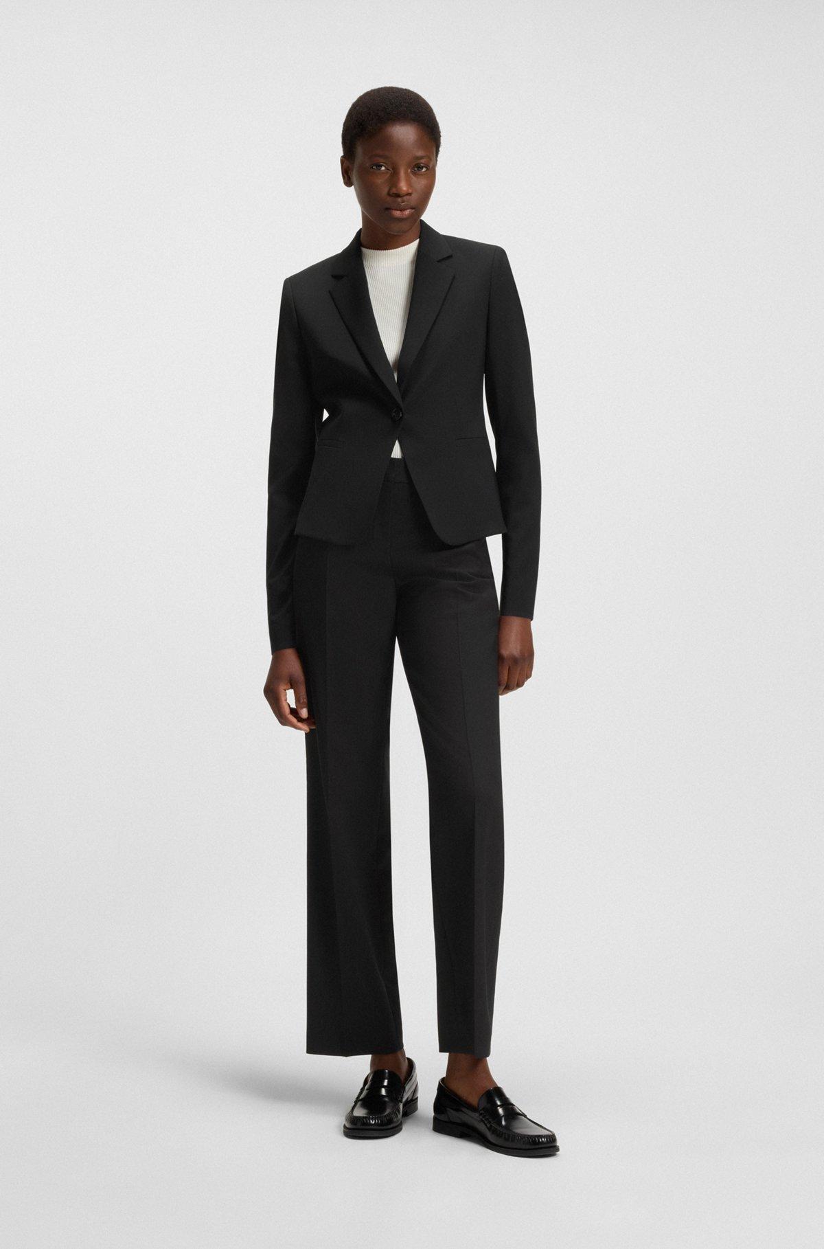 BOSS - Regular-fit blazer in Italian virgin wool - Black Product Image