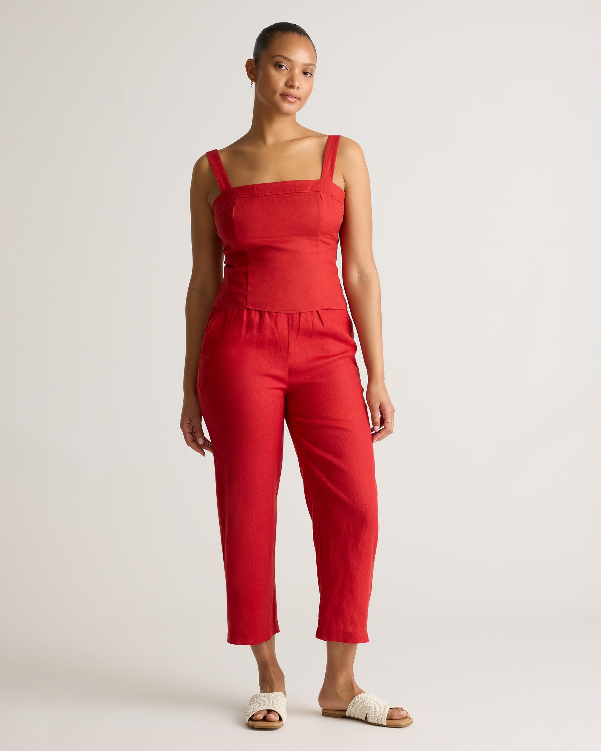 100% European Linen Fitted Tank Product Image