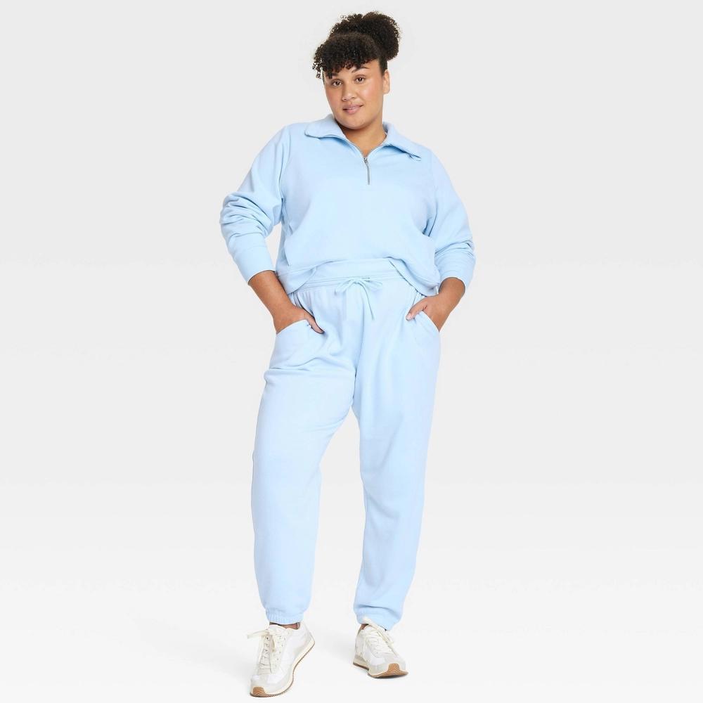 Womens Fleece High-Rise Jogger Sweatpants - All In Motion Blue 2X Product Image
