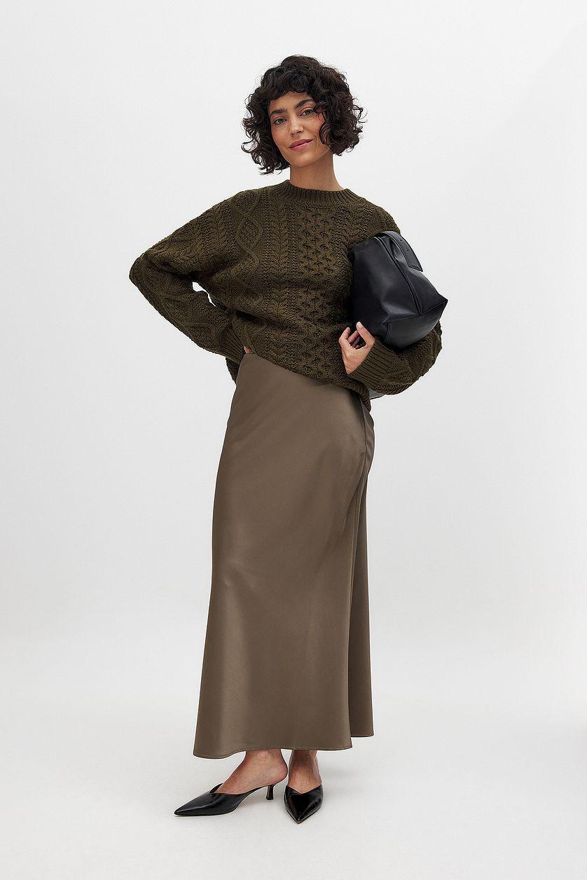 Satin Midi Skirt Product Image
