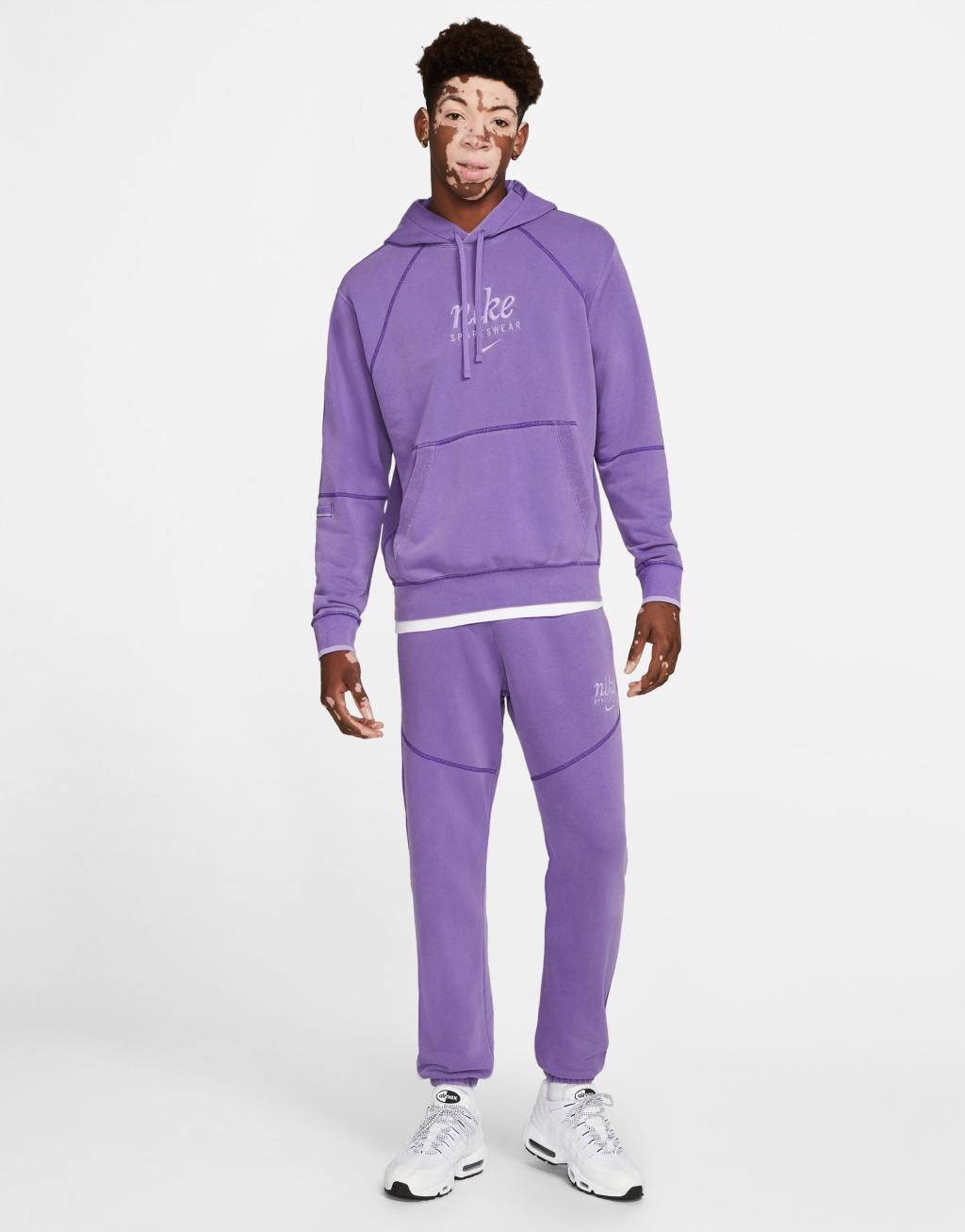 Nike Classic Heritage washed hoodie in purple  Product Image