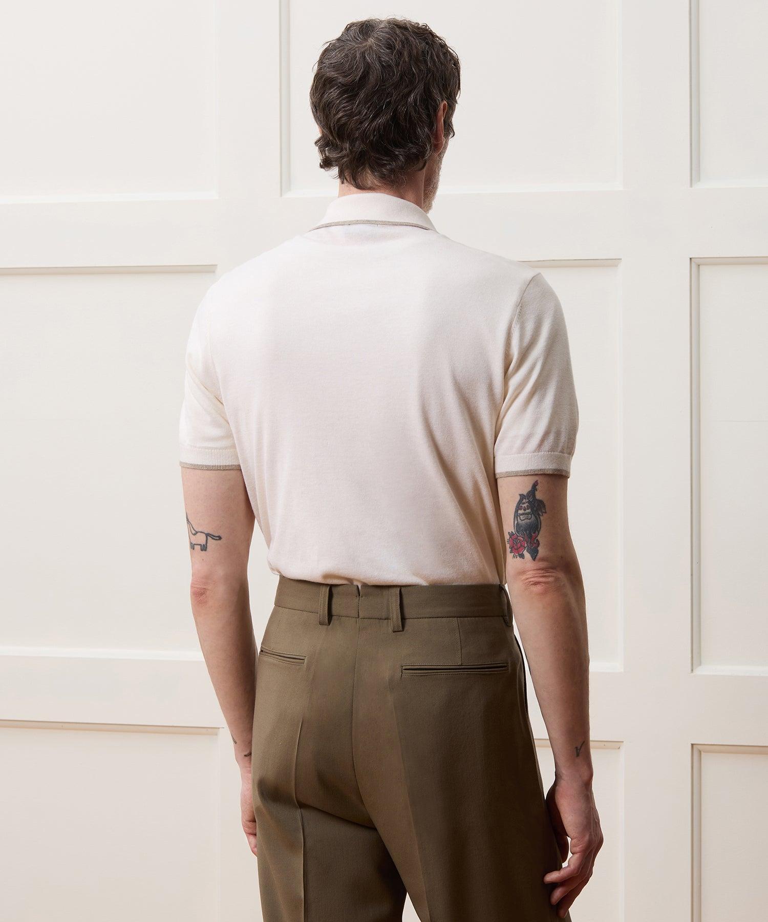 Silk-Cashmere Tipped Sweater Polo Product Image