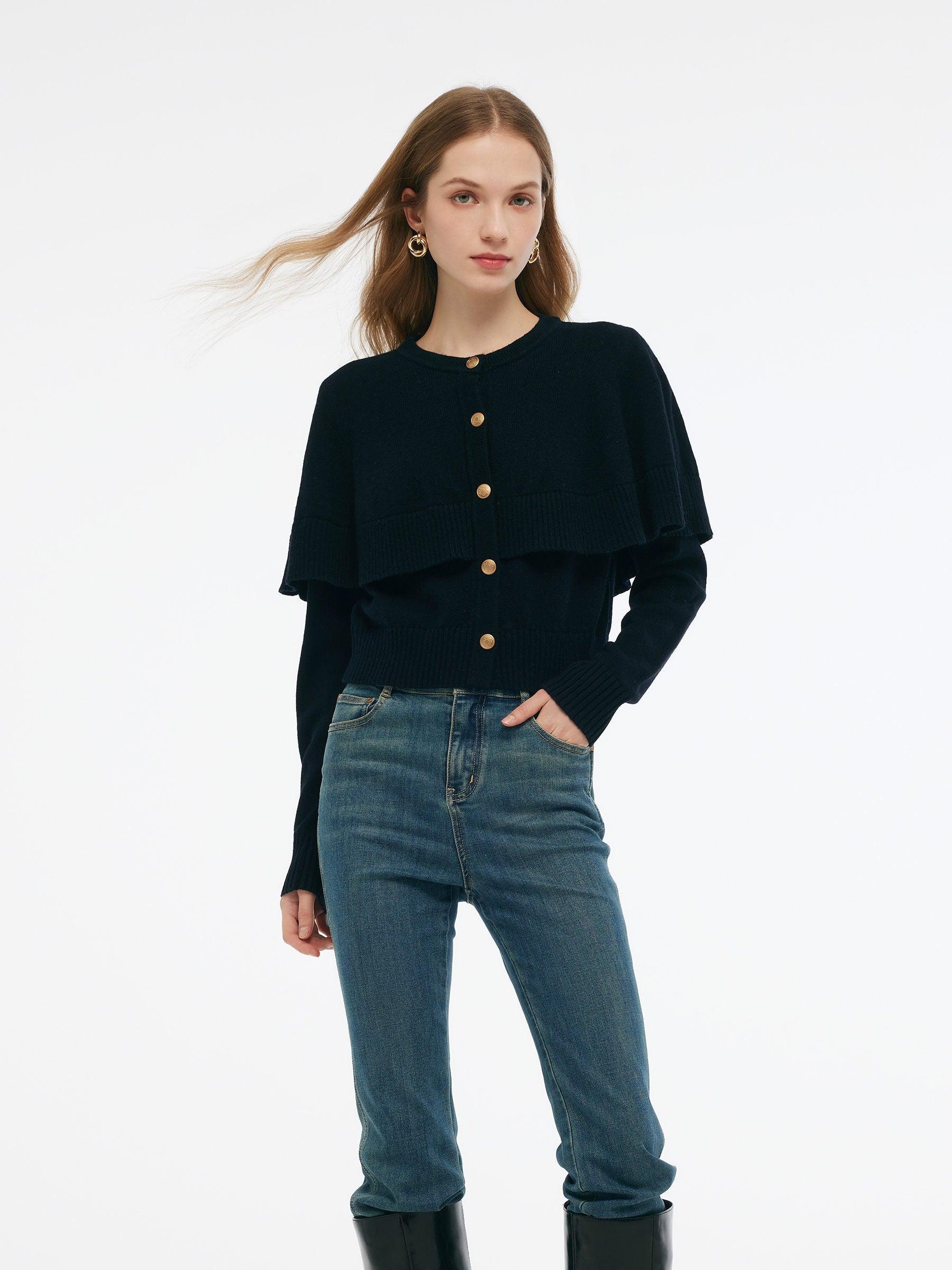 Wool Blend Women Cape Cardigan Product Image