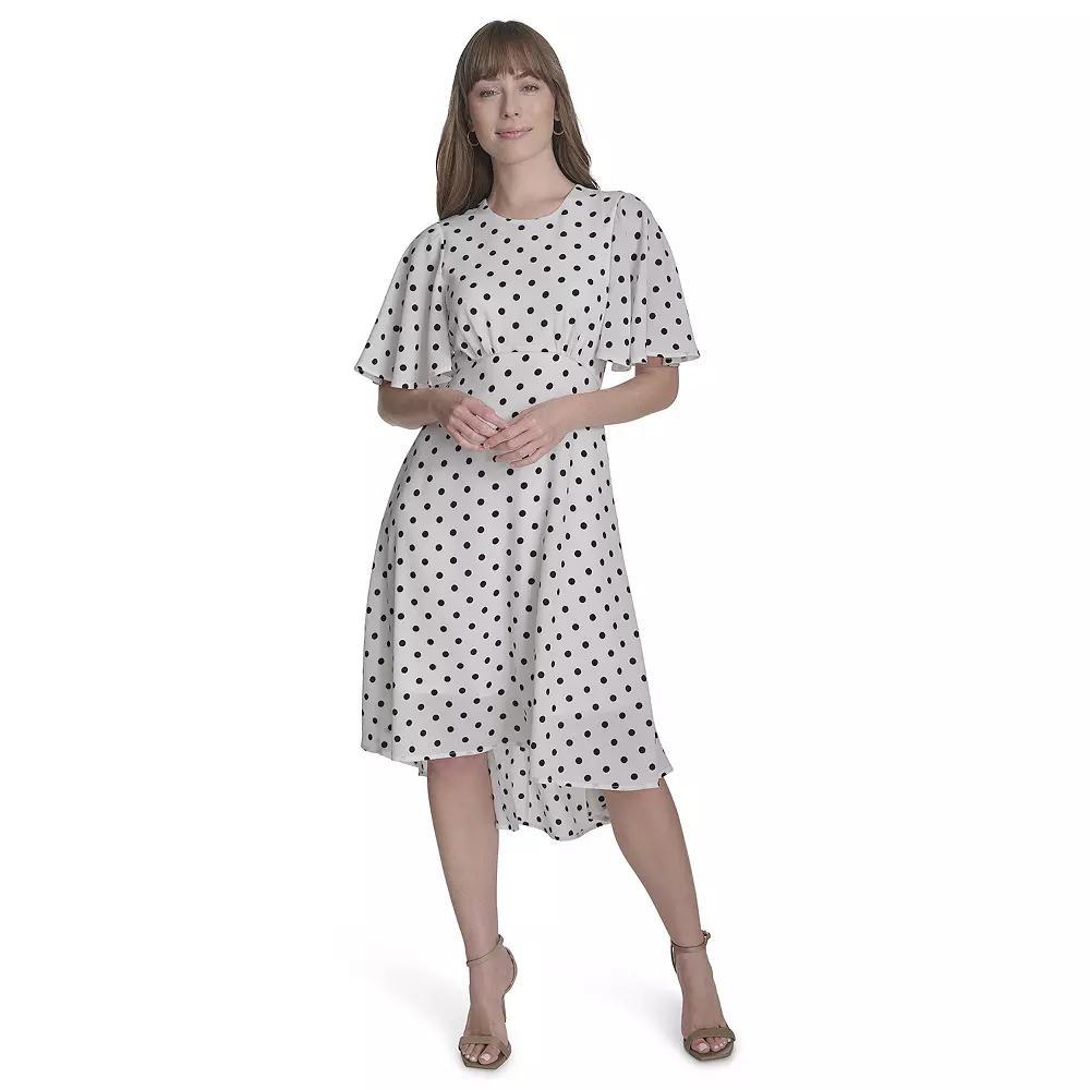 Women's La Nouvelle Renaissance Flutter Sleeve Dot Dress, Size: 12, Polka Dot Product Image