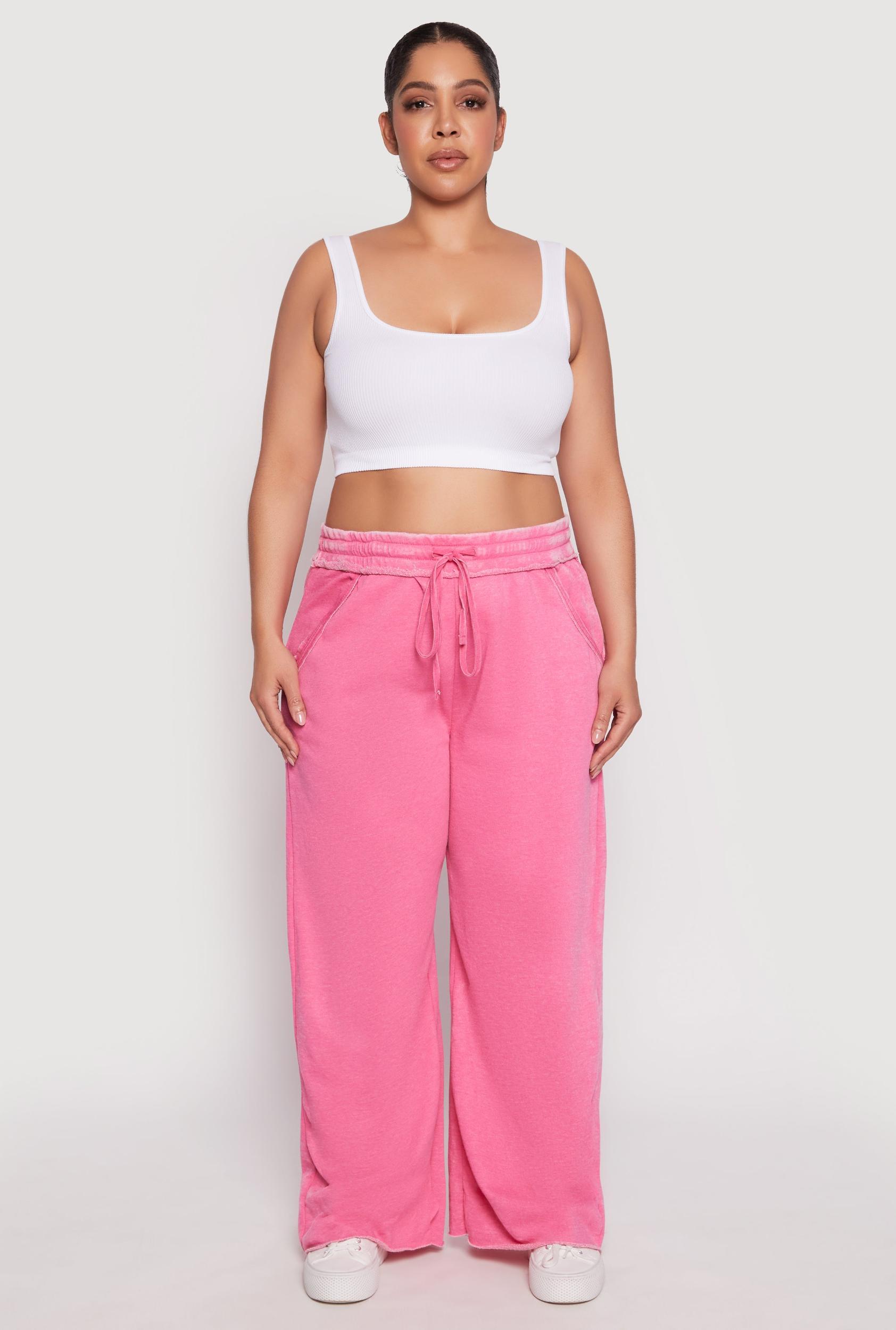 Womens Plus Size Acid Wash Wide Leg Sweatpants Product Image