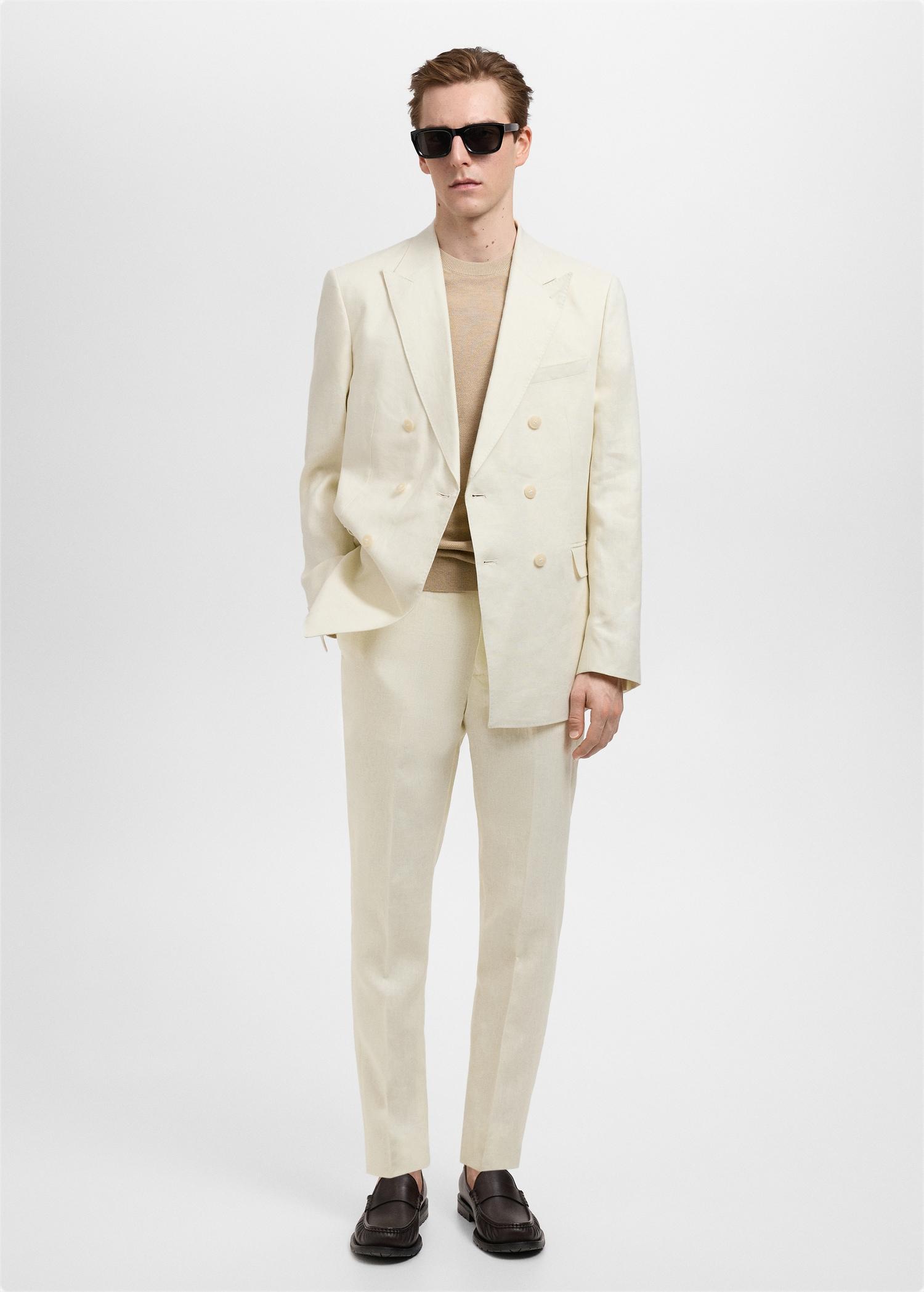 Amalfi 100% linen slim-fit suit pants - Men | MANGO USA Product Image