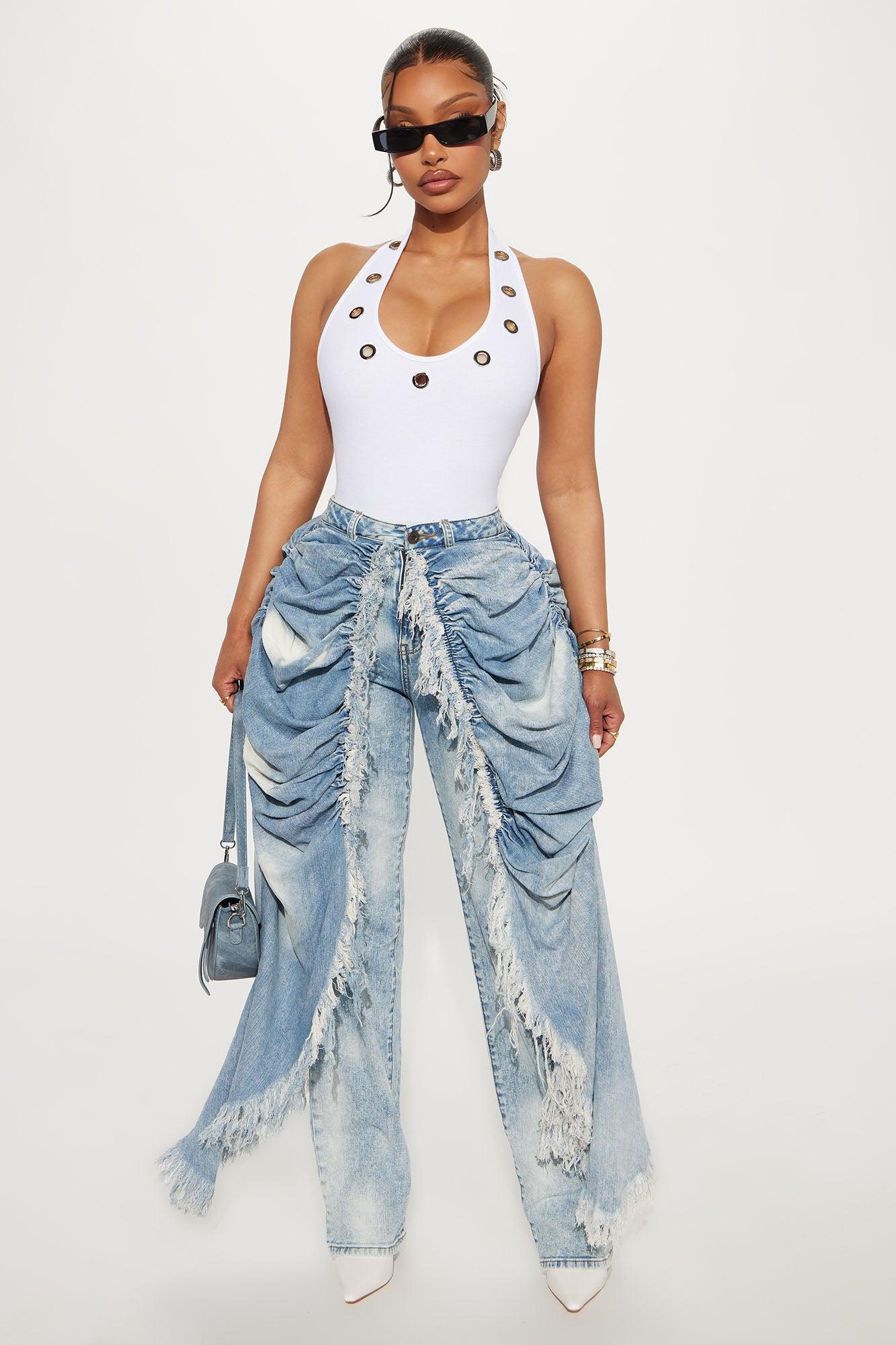 Break The Ice Ribbed Halter Bodysuit - Off White Product Image