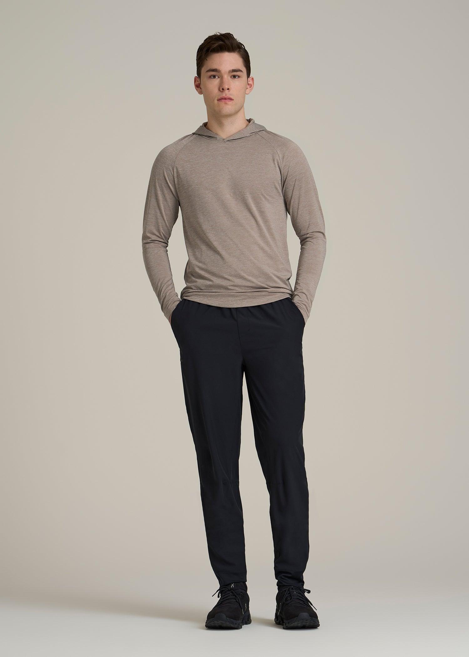 Men's A.T. Performance Training Tall Hoodie in Dark Sand Space Dye Product Image