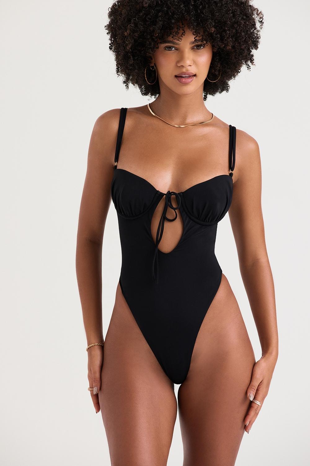 Cannes  Black Cutout Swimsuit Product Image