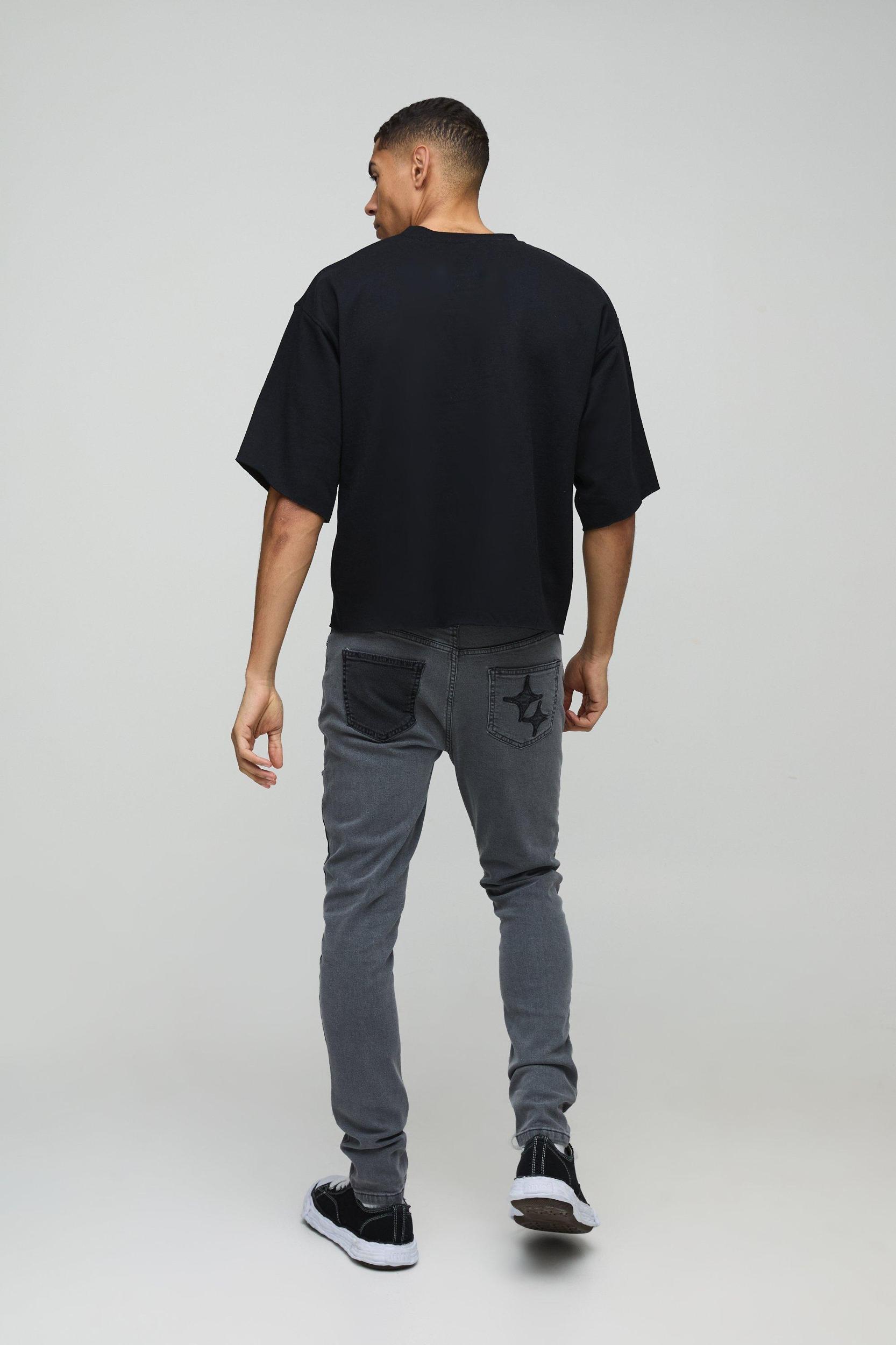 Oversized Half Sleeve Raw Hem Nirvana License Print Sweatshirt | boohooMAN USA Product Image