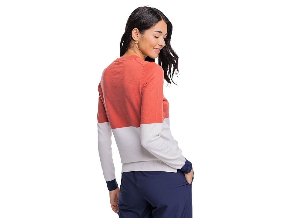 Southern Tide Color-Block Fireside Sweater (Dusty Coral) Women's Clothing Product Image
