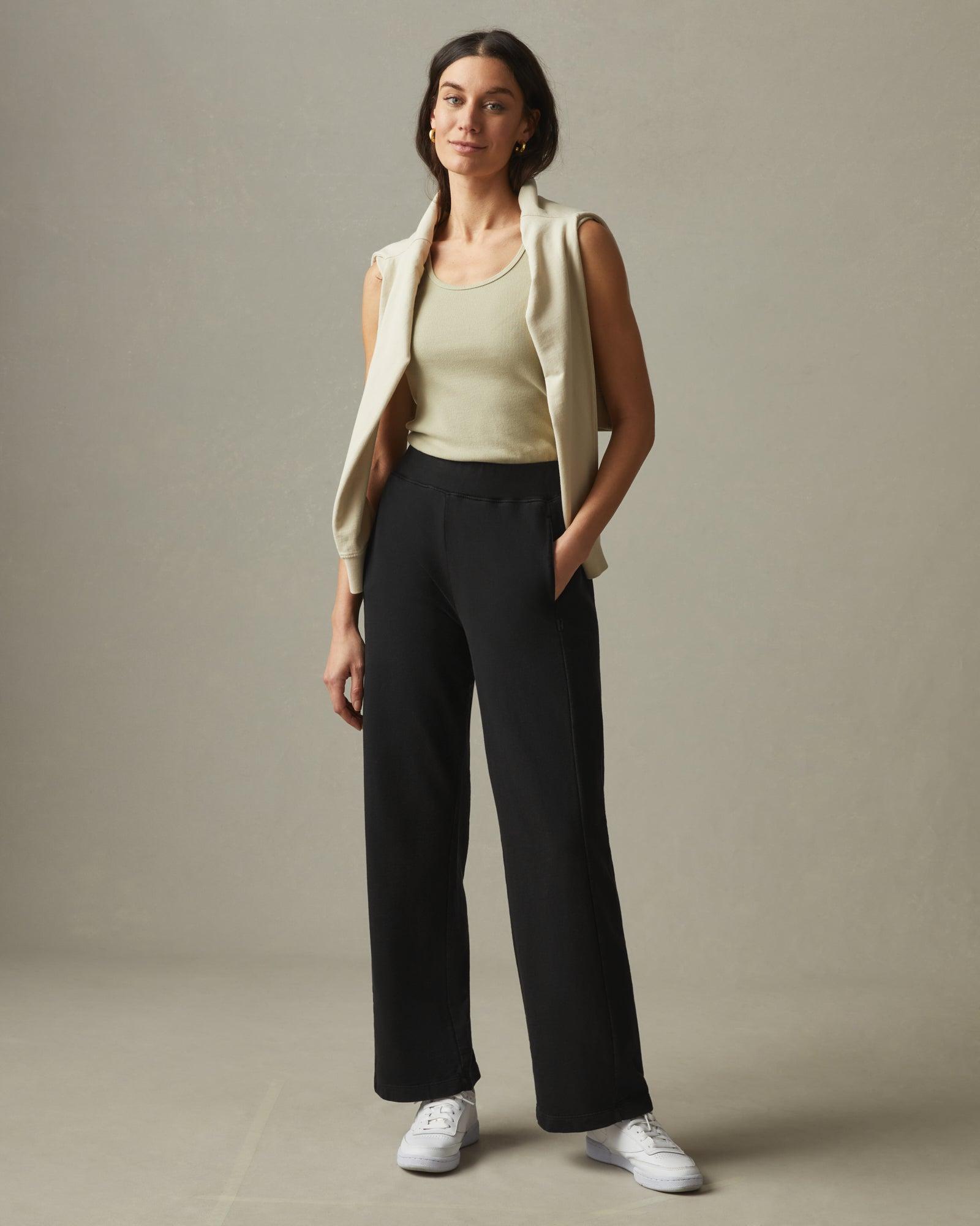 French Terry Straight Sweatpant - Black Female Product Image