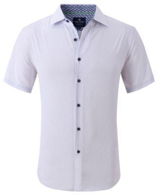 Mens Slim Fit Short Sleeve Performance Button Down Dress Shirt Product Image