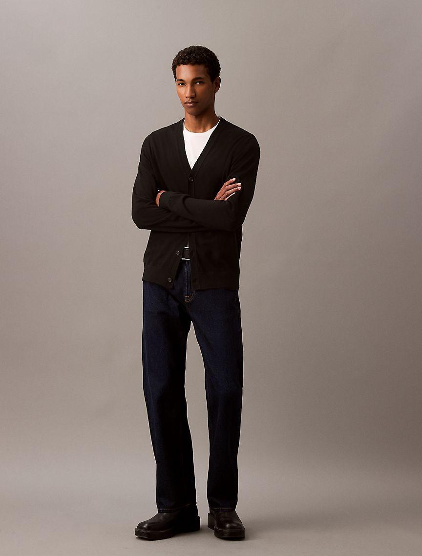 Extra Fine Merino Wool Blend Cardigan Sweater Product Image