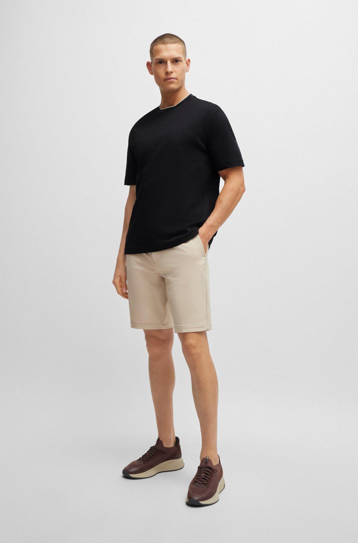 Interlock-cotton relaxed-fit T-shirt with logo collar Product Image