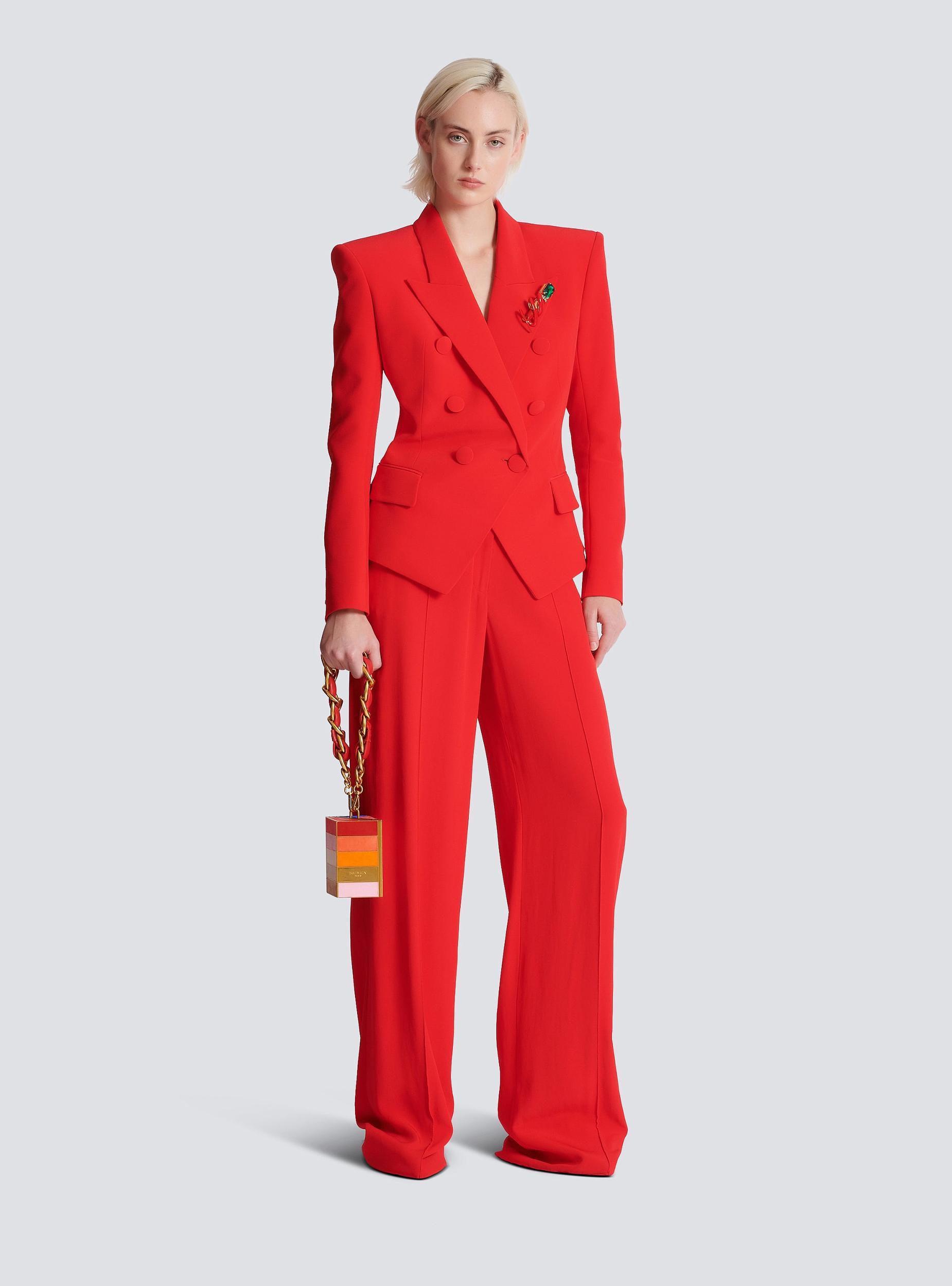 Fitted crepe 6-button jacket Product Image