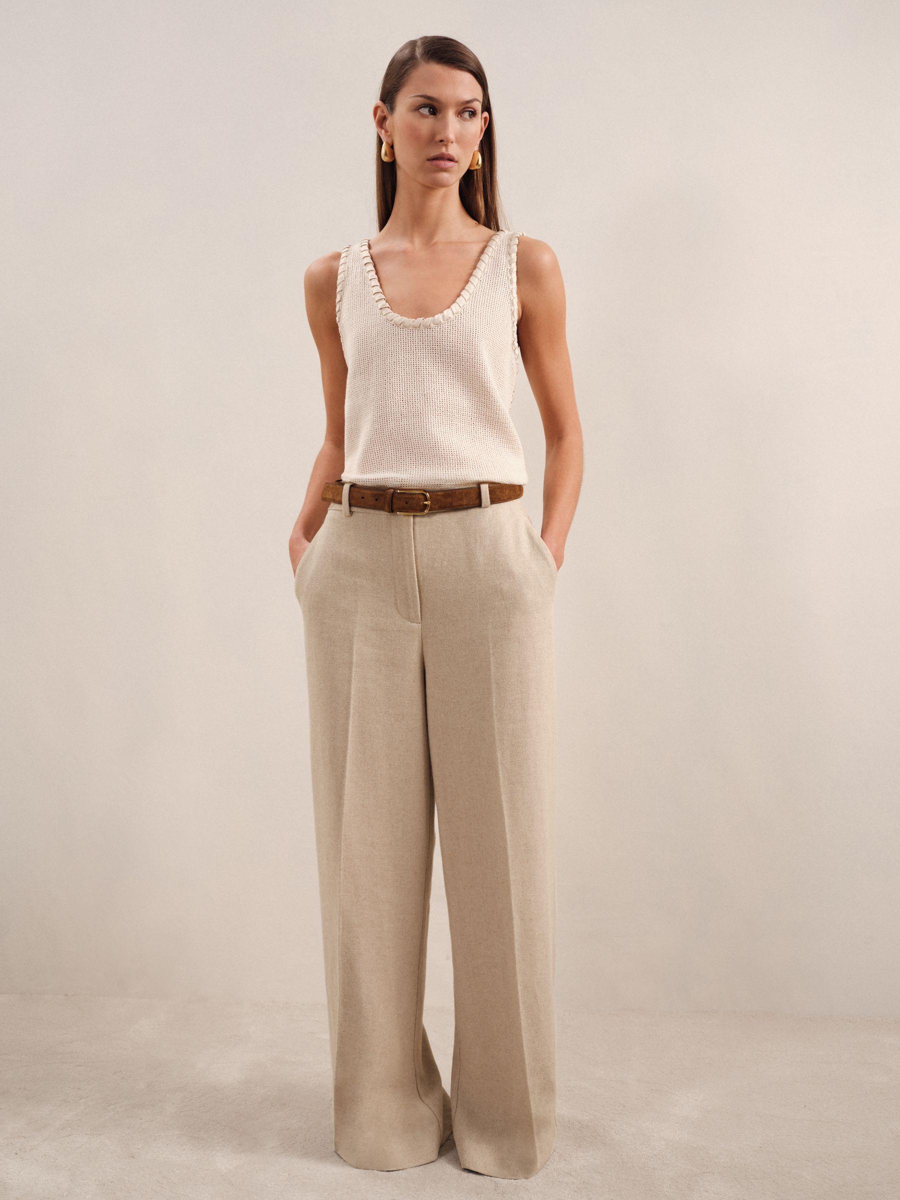 Petite Stretch-Cotton Wide-Leg Jeans in Light Blue Product Image