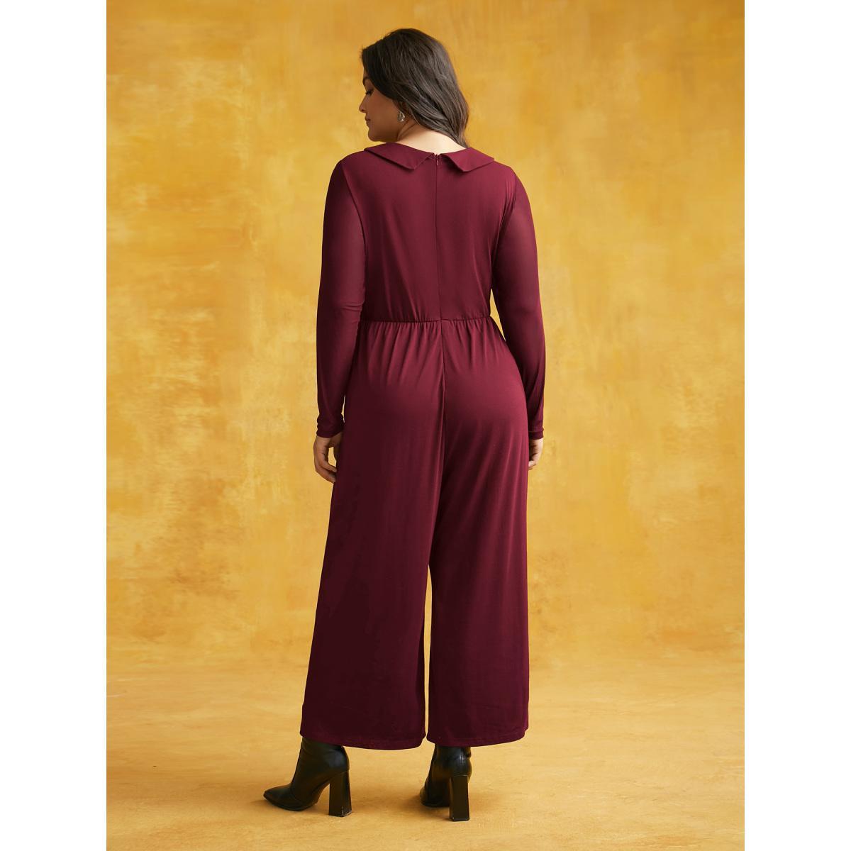 Plus Size Scarlet Stretch Fabric Spooky Cat Jumpsuit Women Cocktail Long Sleeve Round Neck Party Loose Jumpsuits BloomChic 22-24/3X Product Image