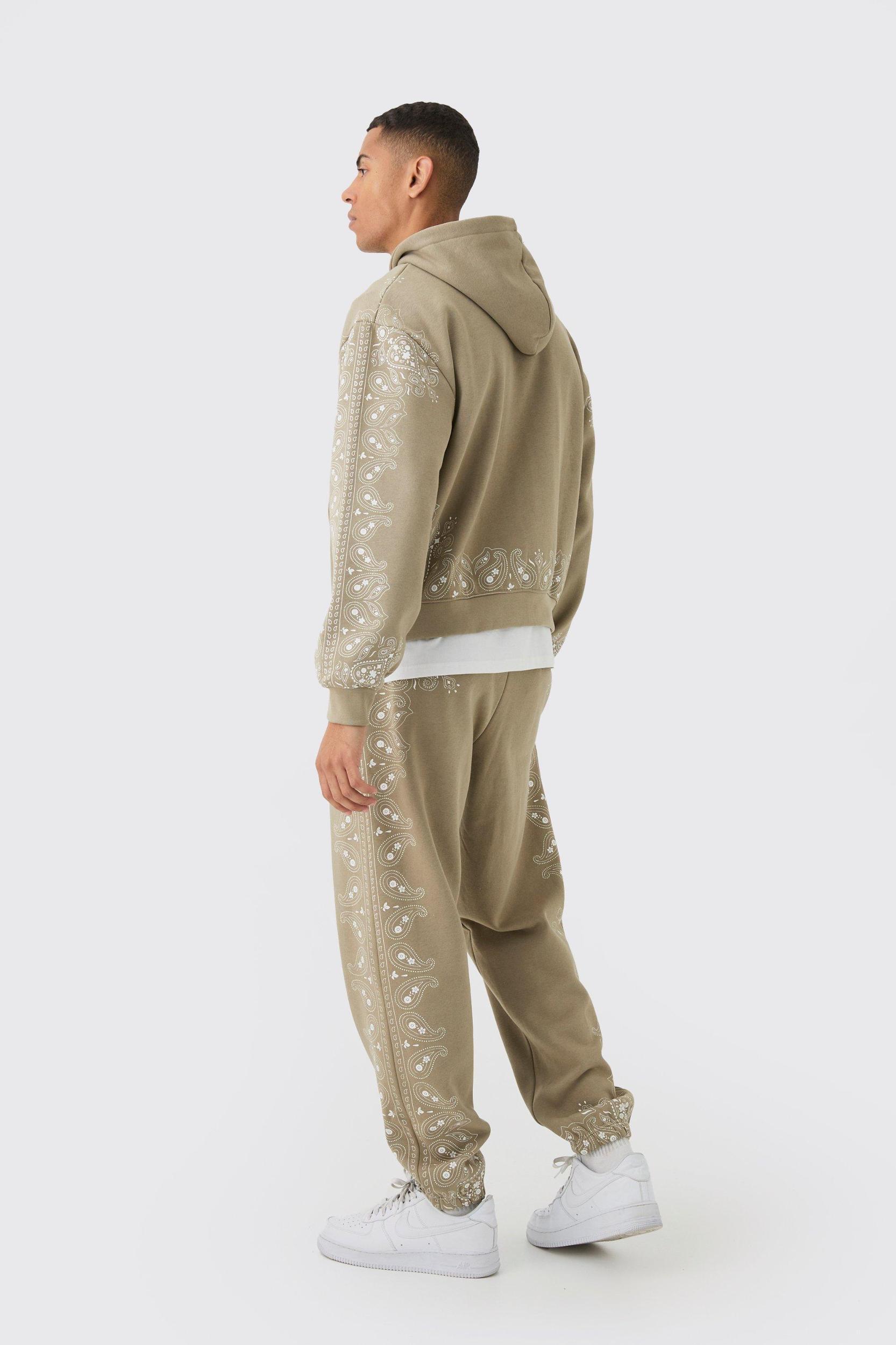 Oversized Paisley Border Printed Sweatpants | boohooMAN USA Product Image