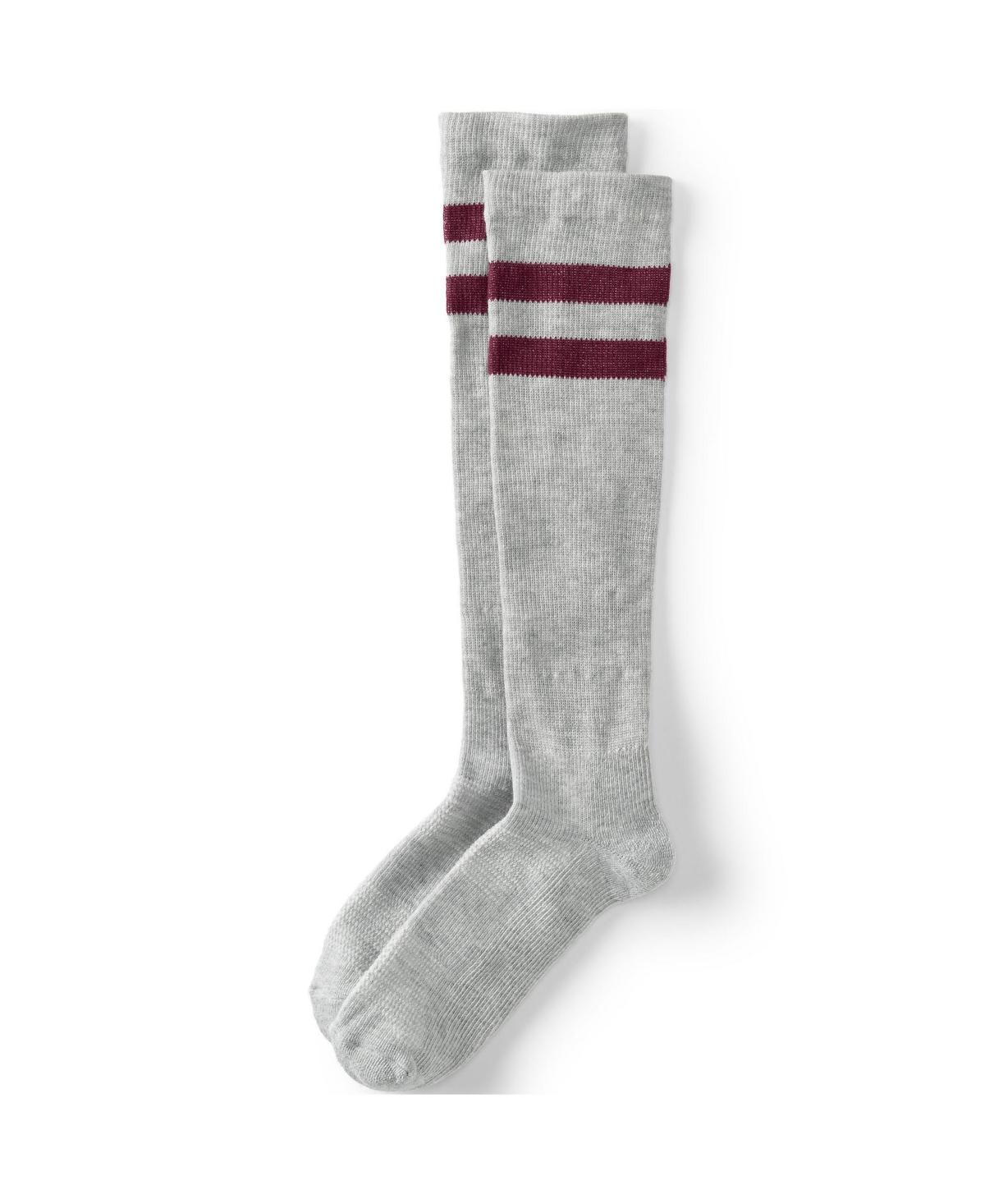 Men's Lands' End Performance Over-the-Calf Socks, Size: Large/XL, Black Blue Product Image